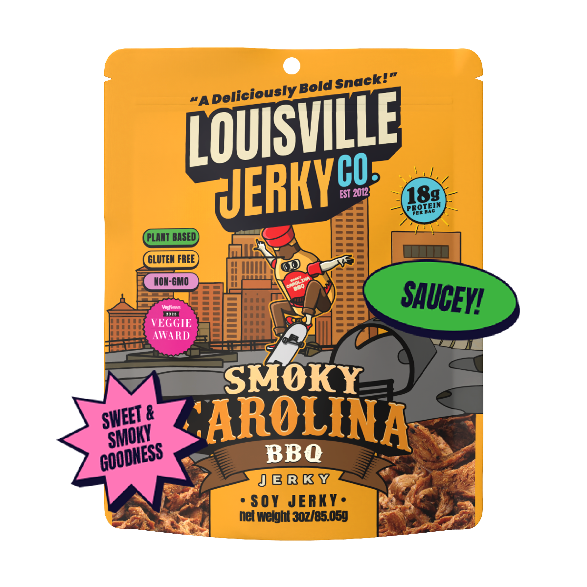Vegan & Plant Based Smoky Carolina BBQ Jerky 3 oz