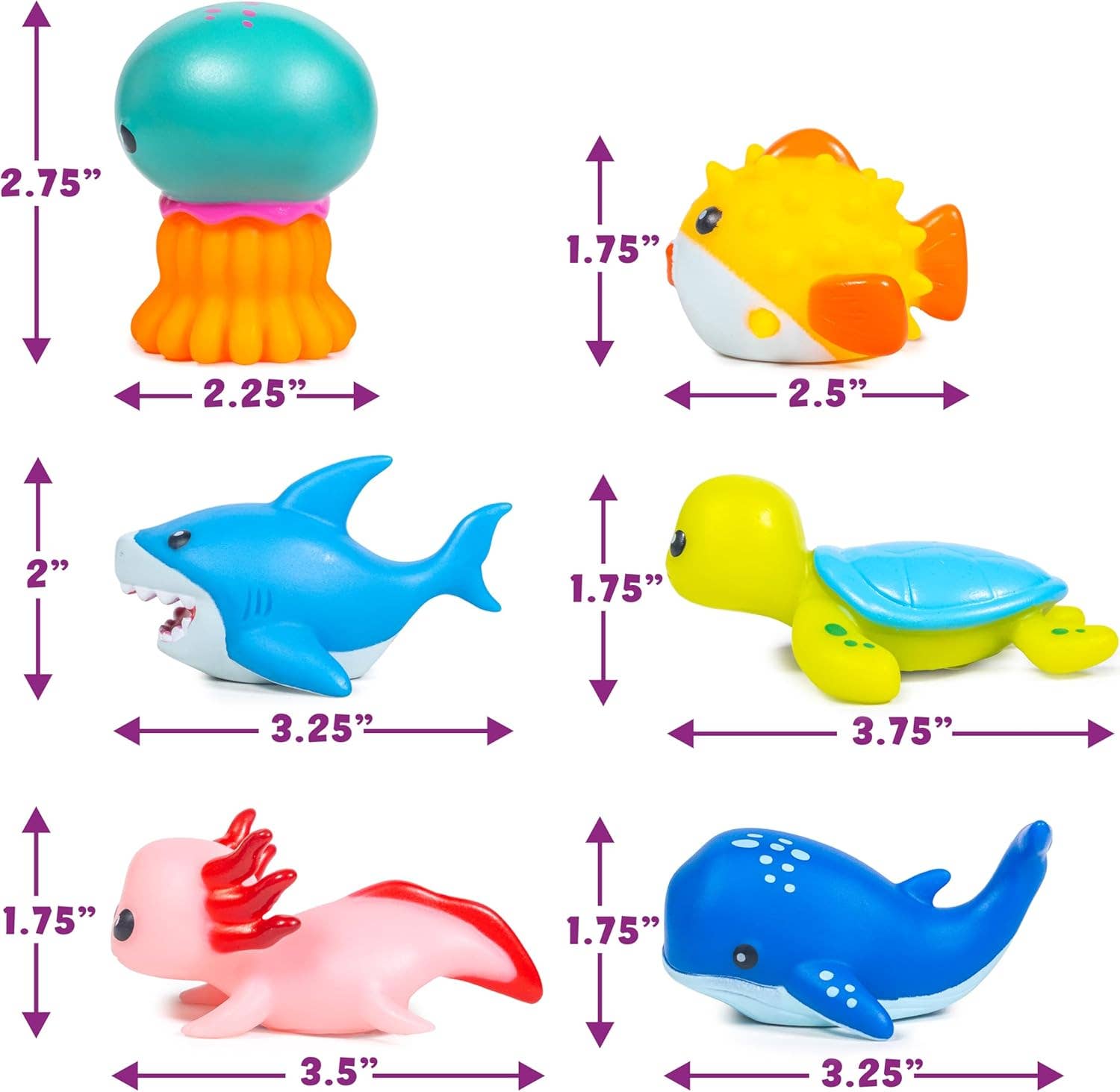 Tub Works® Under the Sea™ Light Up Bath Toys, 6 Pack