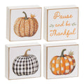 Pause and Be Thankful Patchwork Pumpkin 2" Square Block - 4