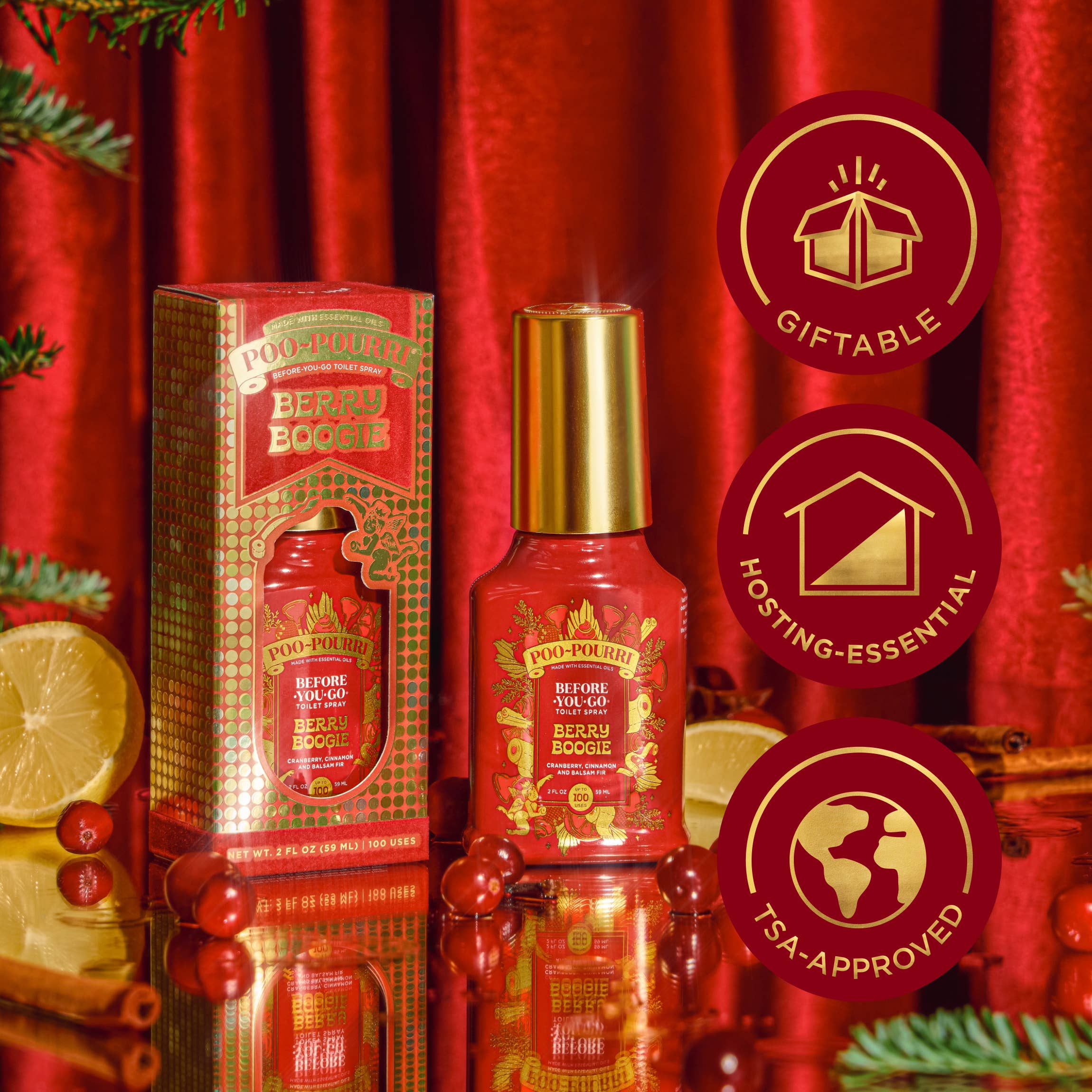 Holiday Poo~Pourri - Berry Boogie  2 oz Boxed
