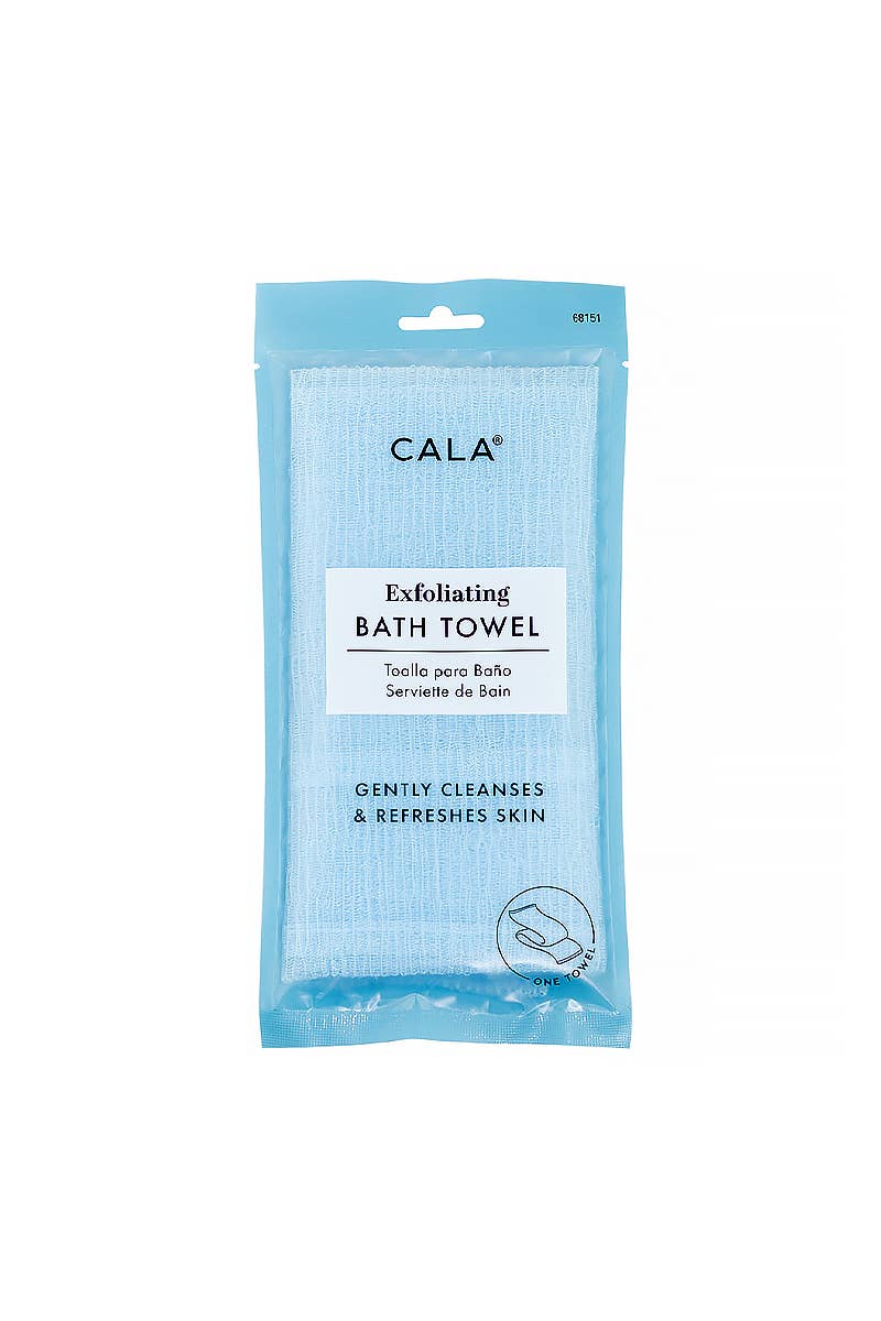 CALA 68151 Exfoliating Bath Towel 3 Assorted Color - 12pc