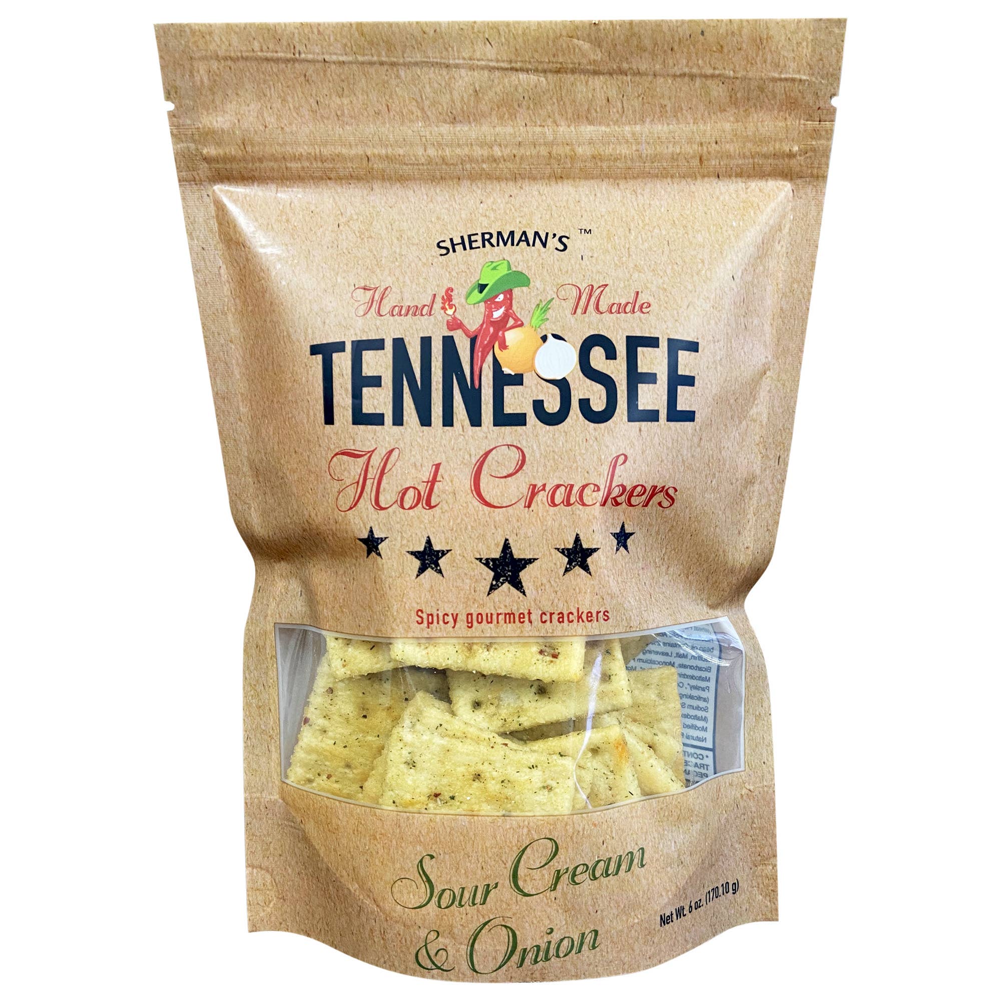 Sherman's Tennessee Hot Crackers, Sour Cream & Onion Flavor