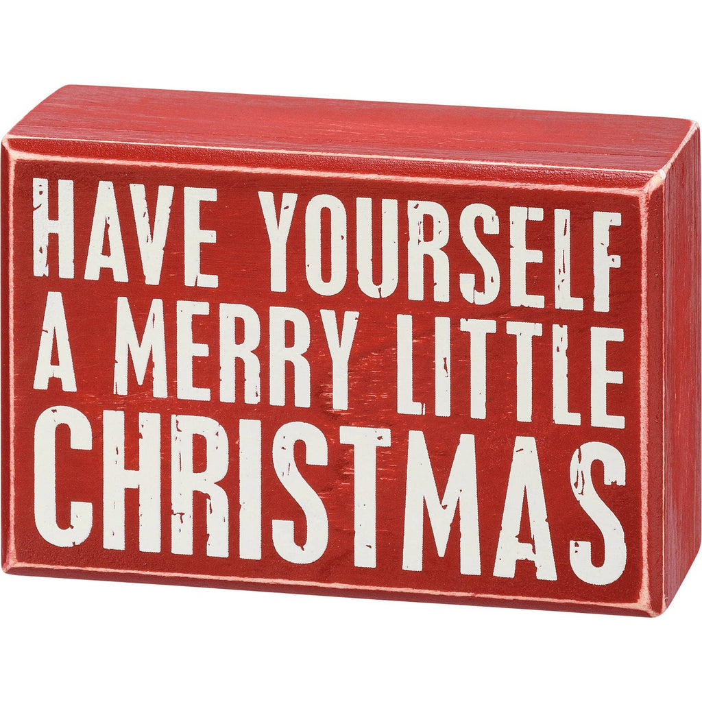 A Merry Little Christmas Box Sign And Sock Set