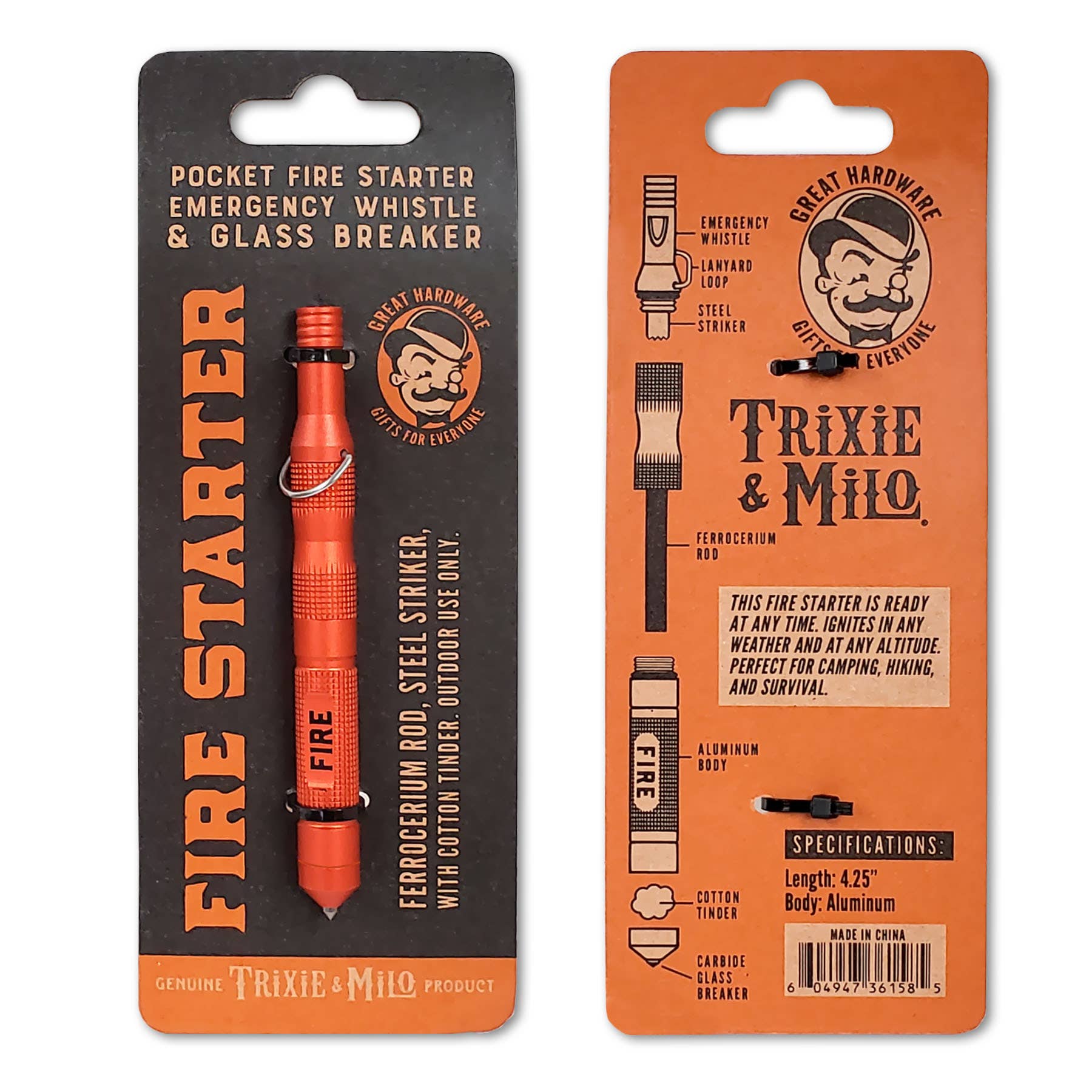 Emergency Fire Starter w/ Whistle