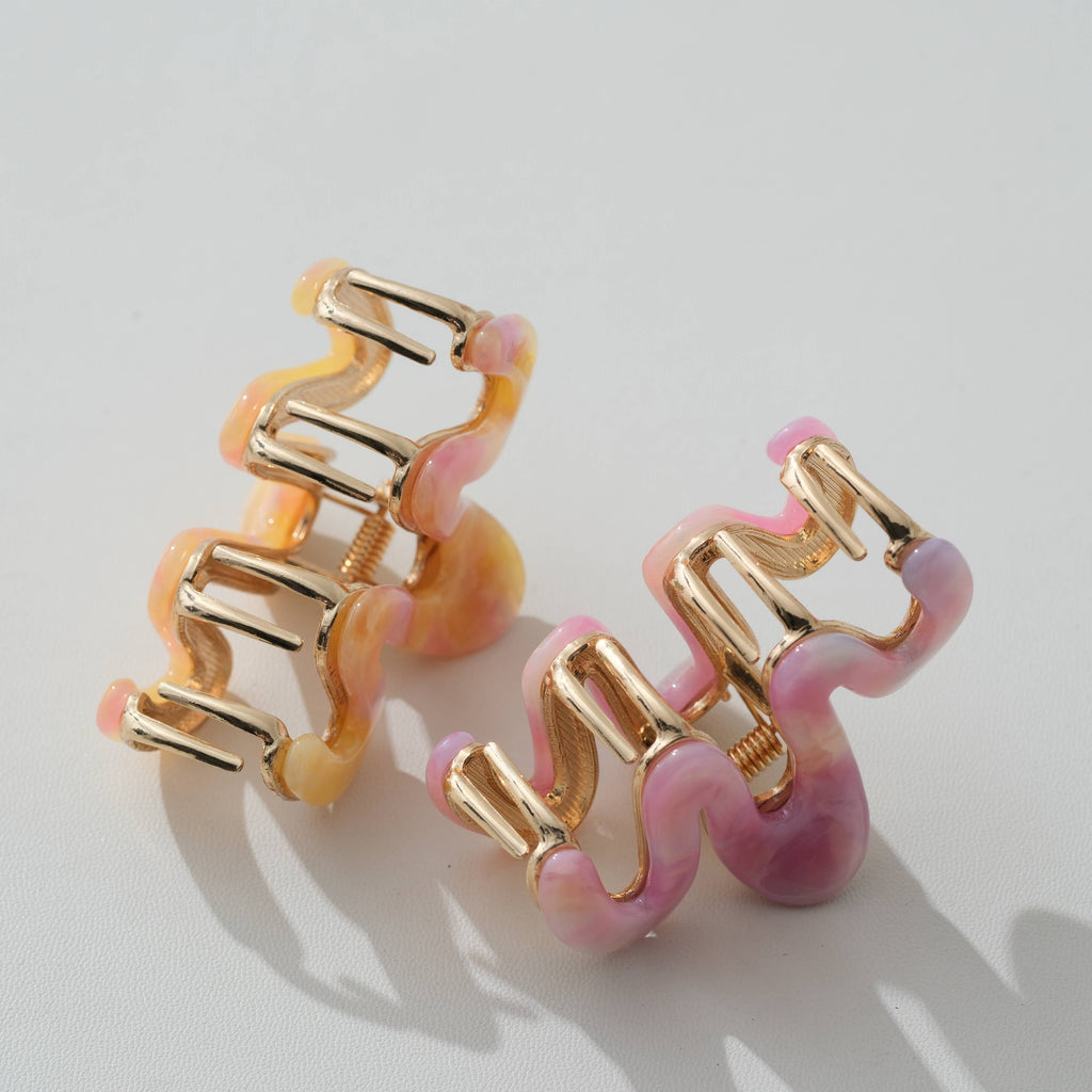 Willow Mini Island Sun Metal Squiggle Claw Clip - Mini