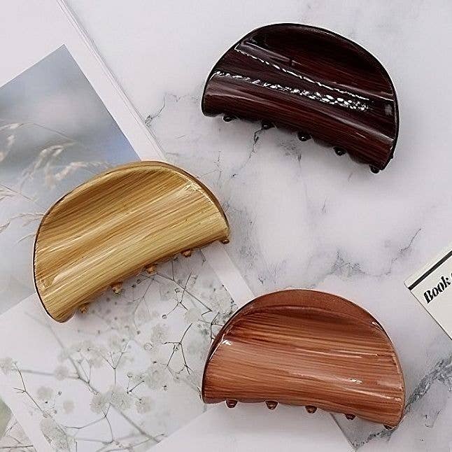Wooden Effect Hair Claw Pin