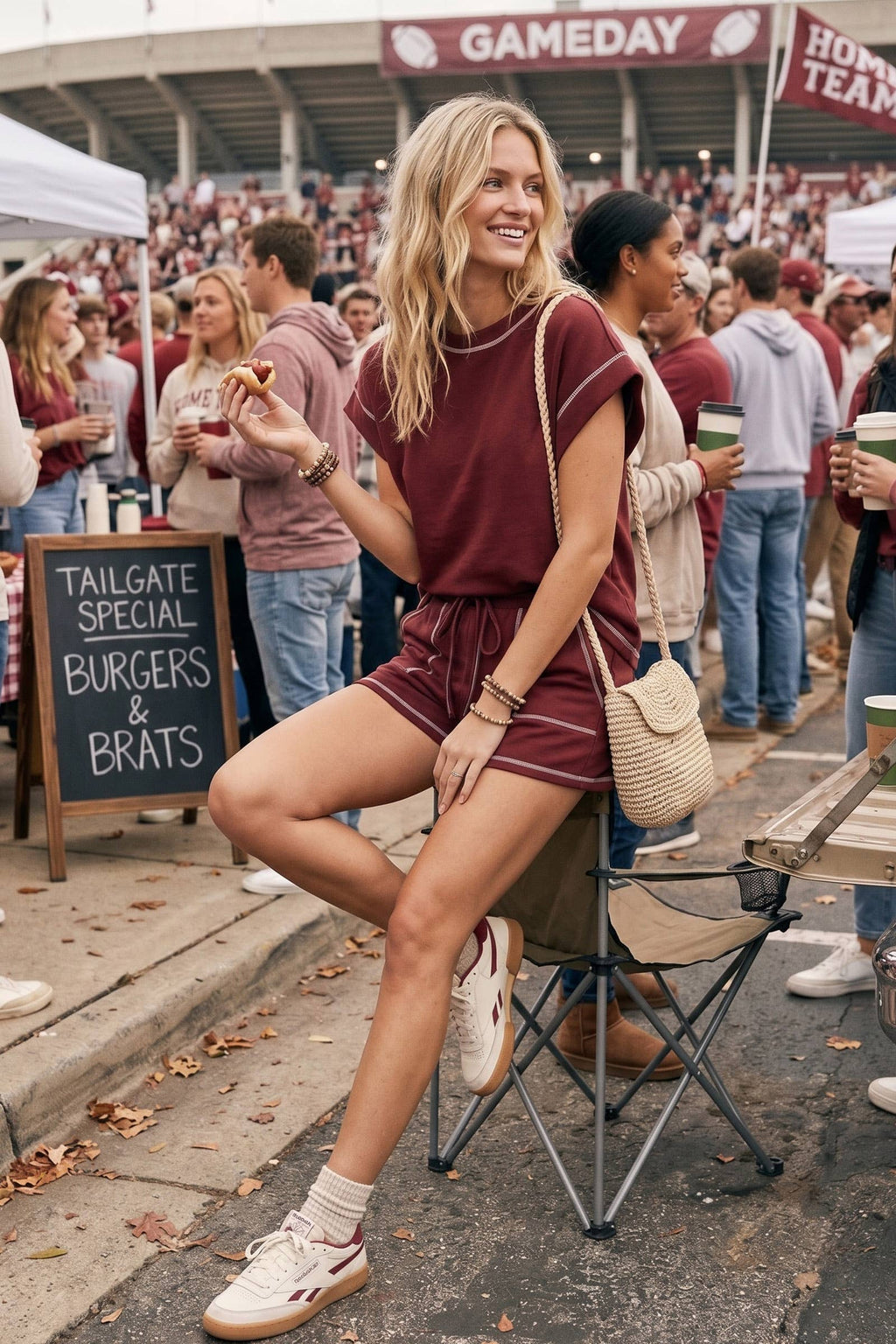 Scuba Contrast Stitch Game day Lounge Set