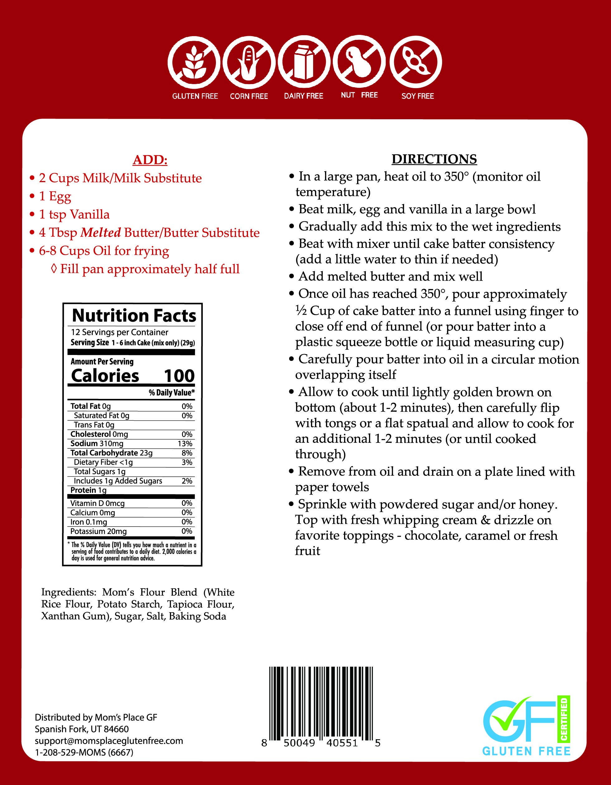 Gluten-Free Funnel Cakes Mix