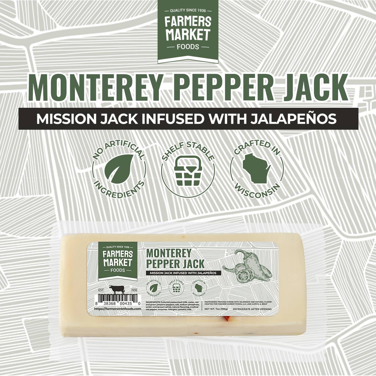 Monterey Pepper Jack Cheese 7oz (Shelf Stable) (12ct)
