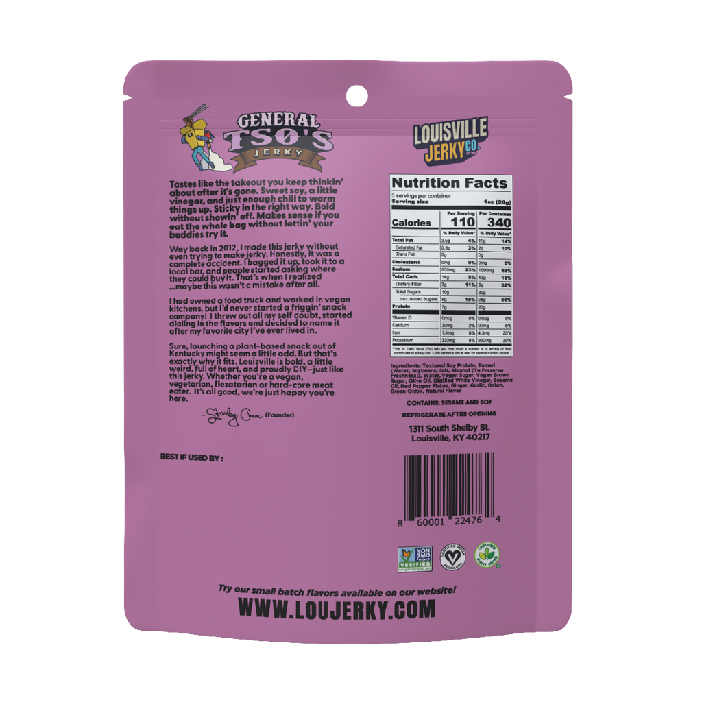 Vegan & Plant Based General Tso's Jerky 3 oz