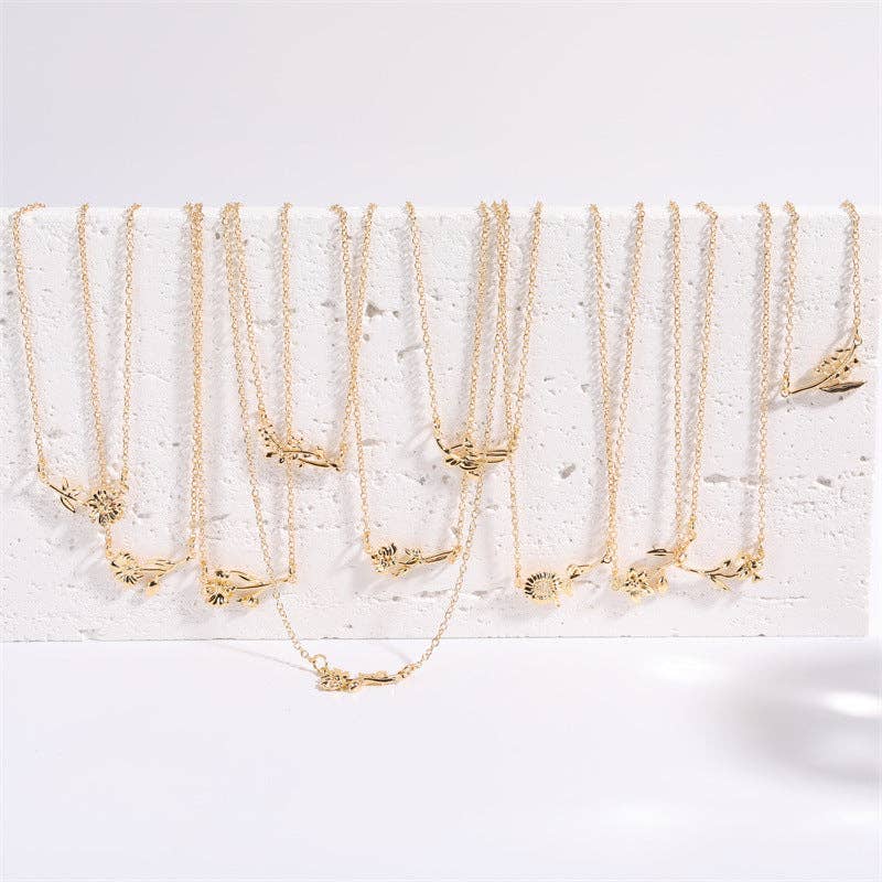 Dainty Birth Flower Necklace