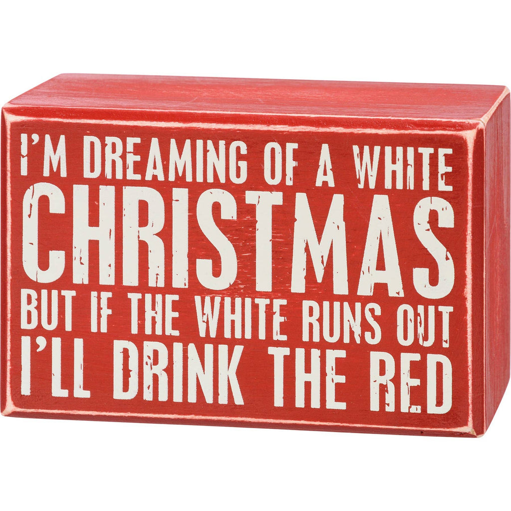 A White Christmas Box Sign And Sock Set