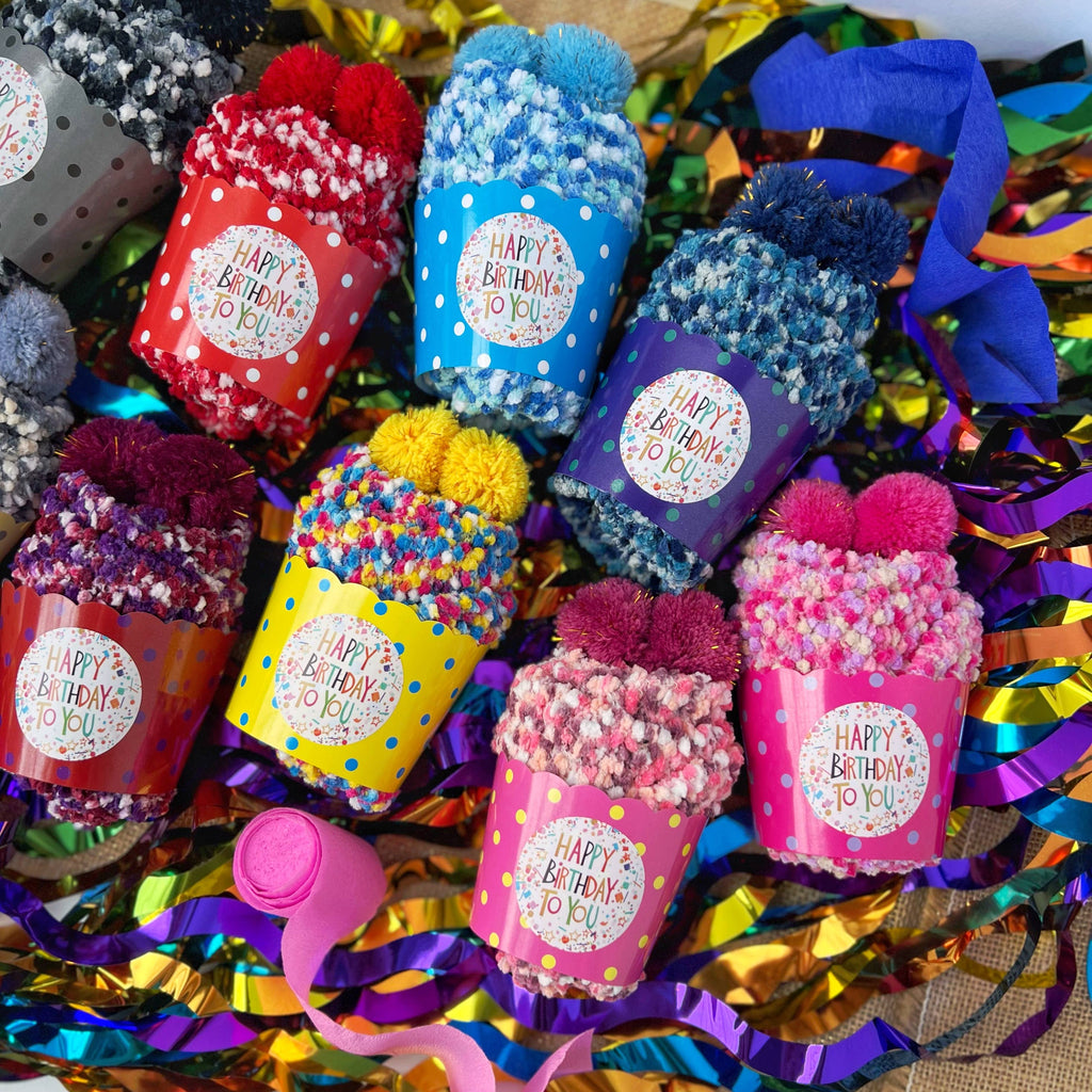 Happy Birthday Cupcake Socks - Novelty Cozy Birthday Gift