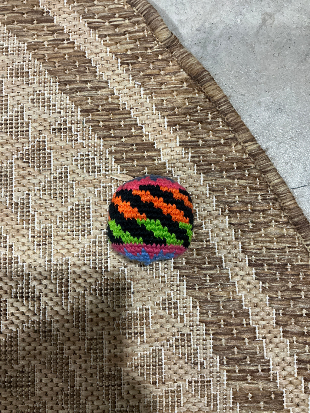 Multicolored Crochet Hacky Ball Kick Sack Toy