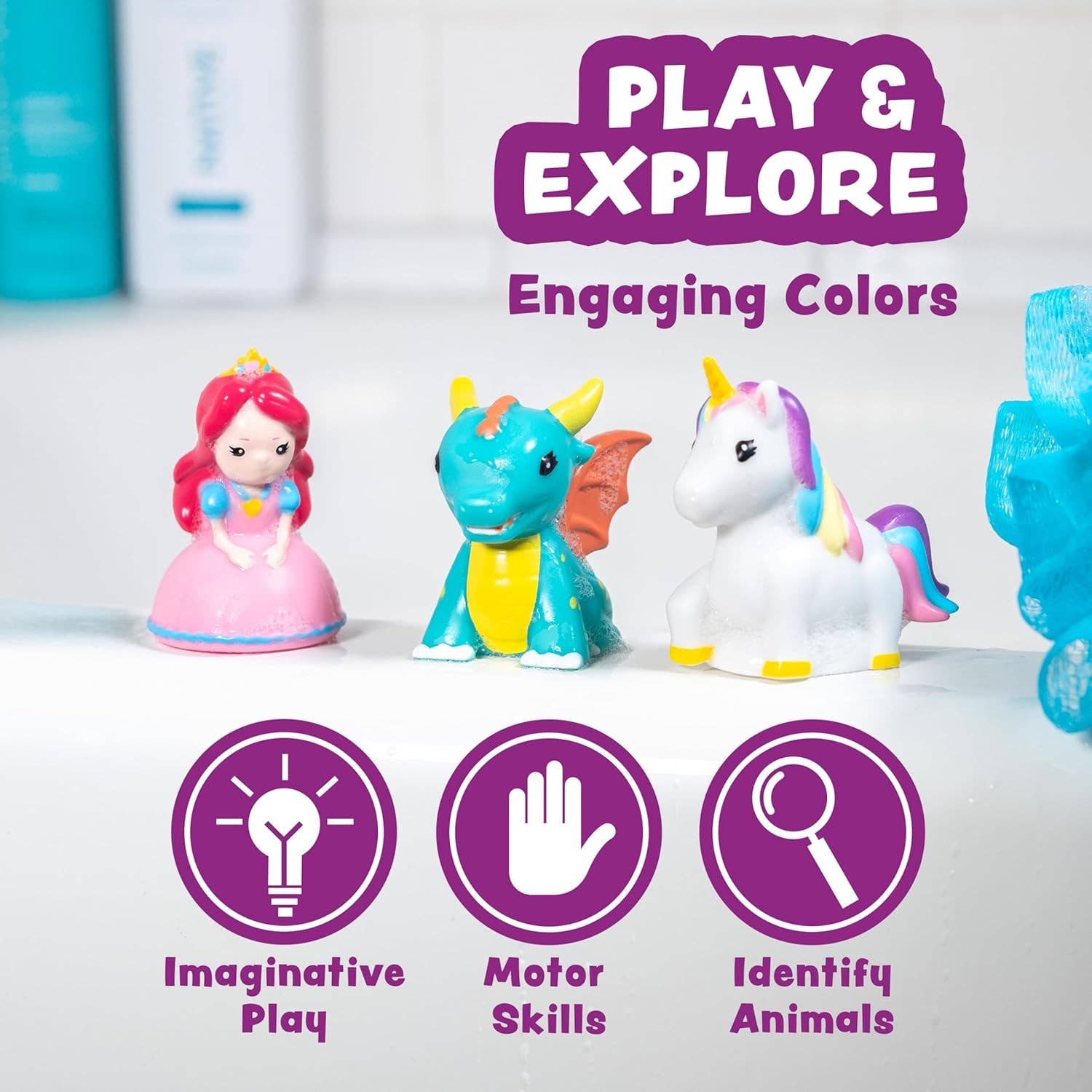 Tub Works® Fantasy™ Mold Free Bath Toys, 6 Pack