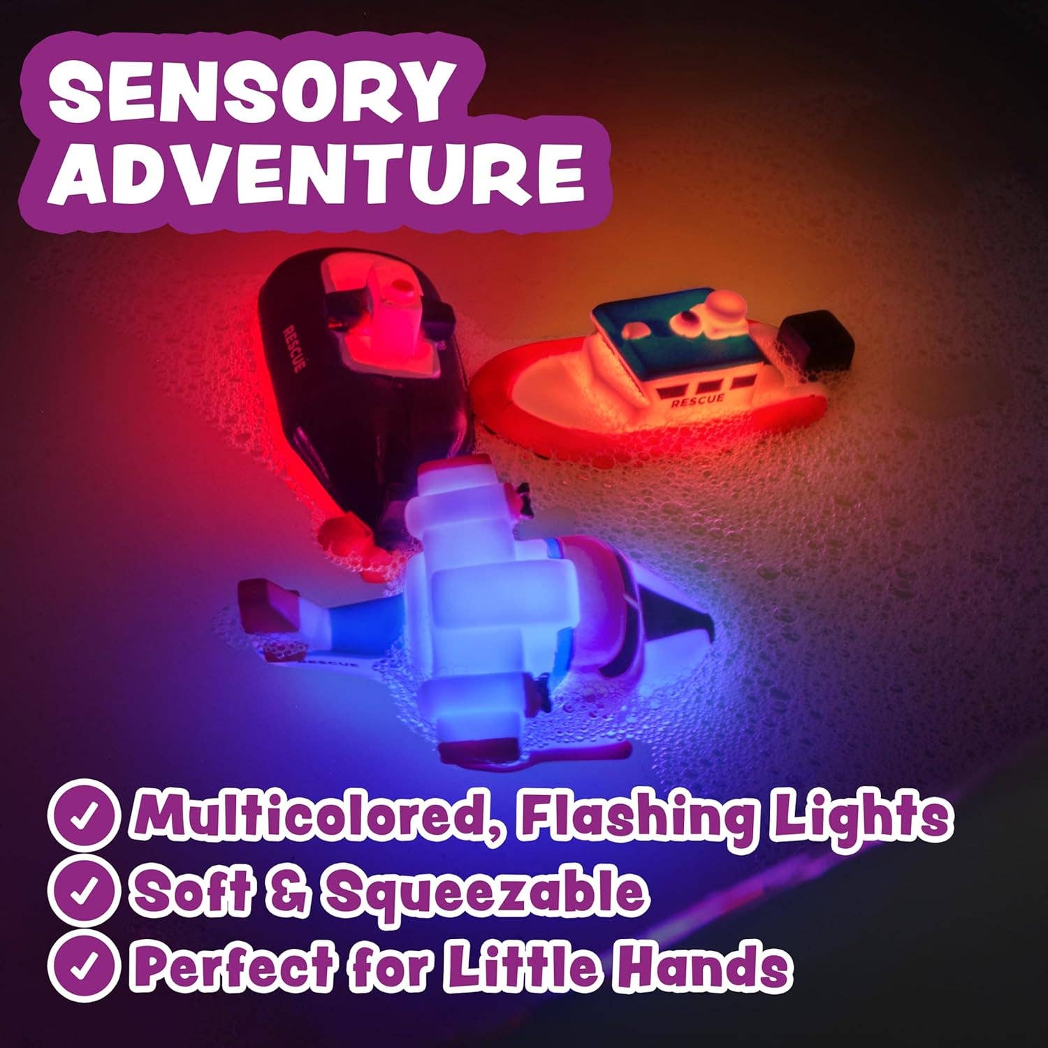 Tub Works® Ocean Rescue™ Vehicles Light Up Bath Toys, 6 Pack