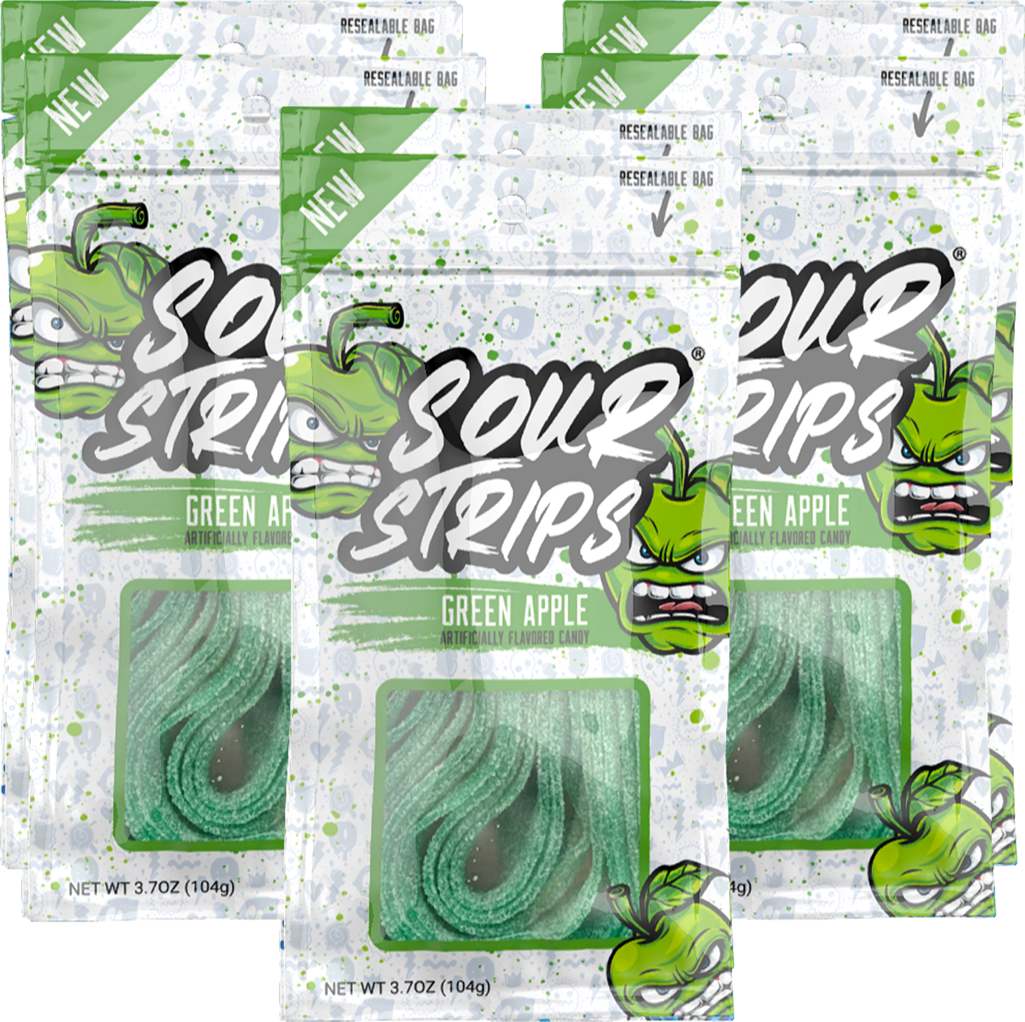 Sour Strips Green Apple 3.4 OZ