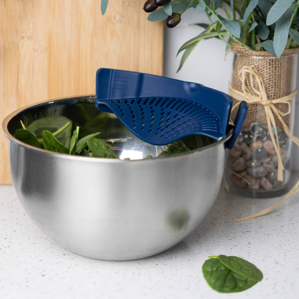 Fox Run Silicone Clip On Pot Strainer, 9” x 3.8” x 2.4”