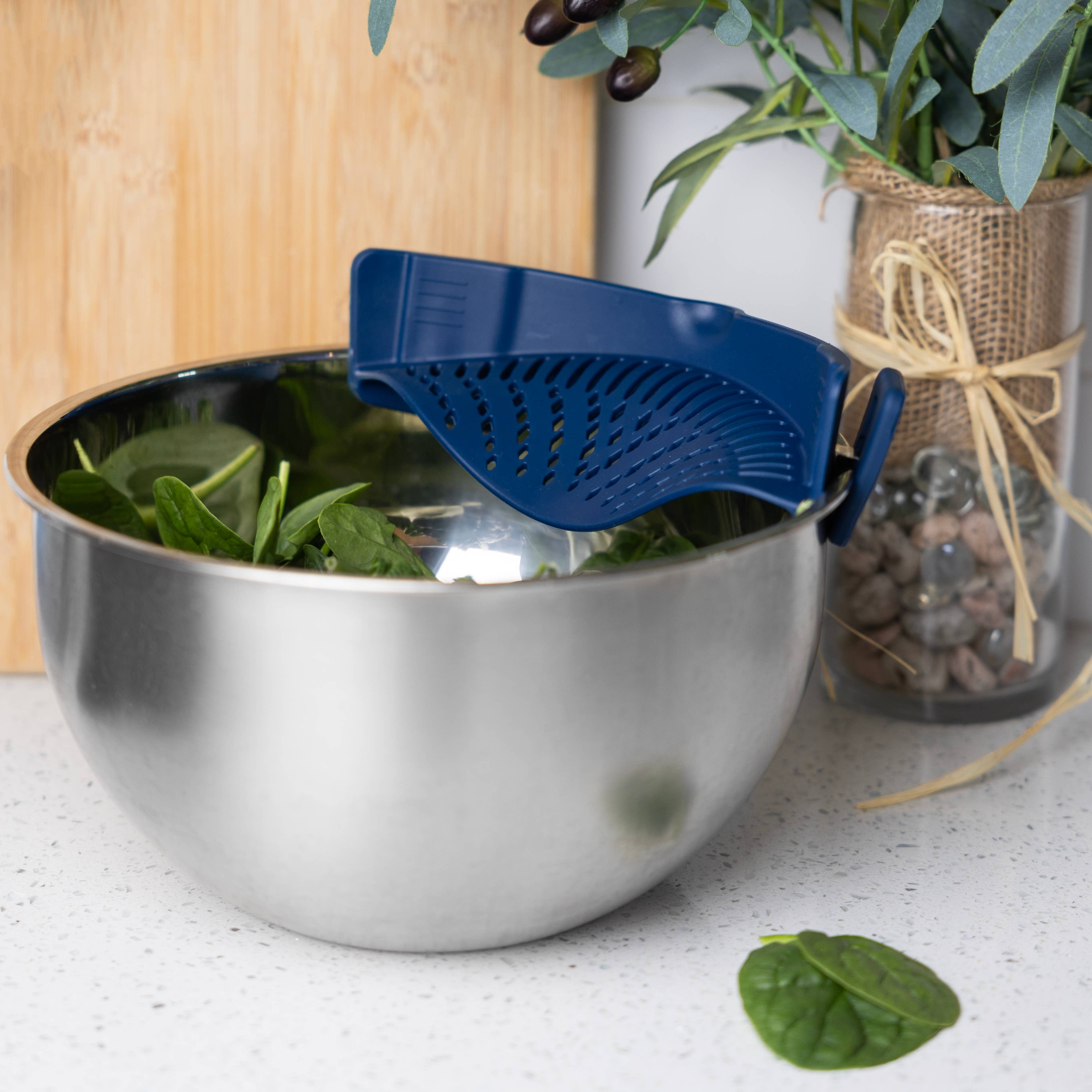 Fox Run Silicone Clip On Pot Strainer, 9” x 3.8” x 2.4”