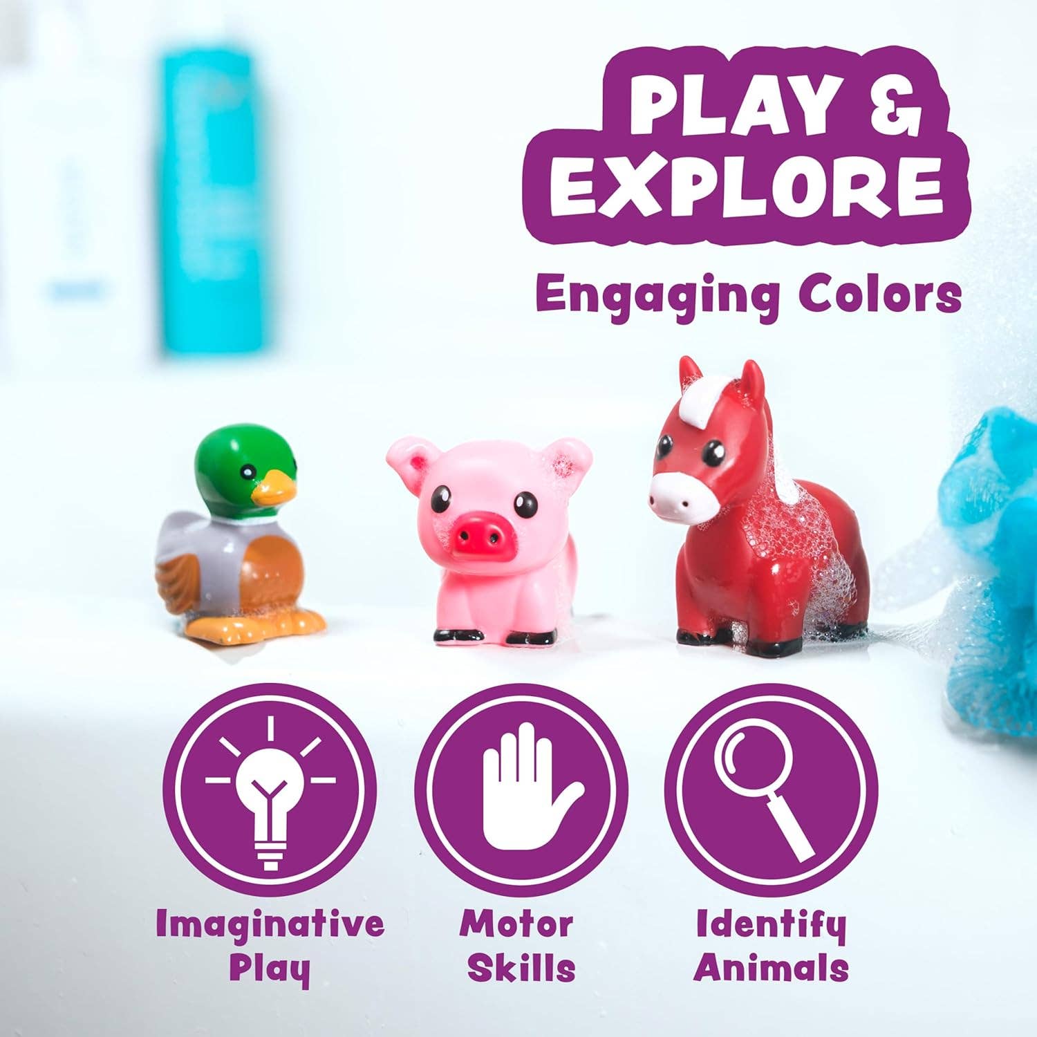 Tub Works® Barnyard™ Mold Free Bath Toys, 12 Pack