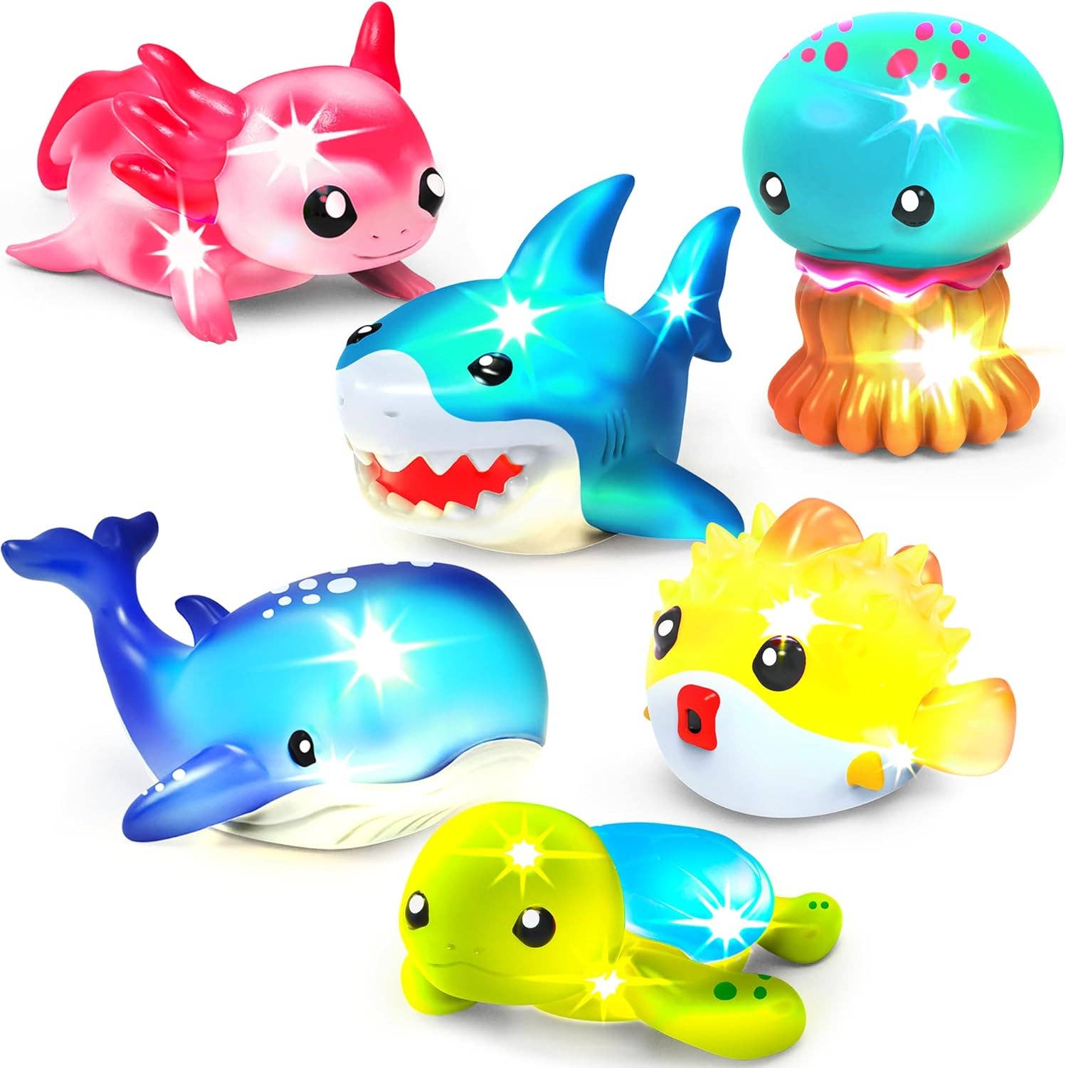 Tub Works® Under the Sea™ Light Up Bath Toys, 6 Pack