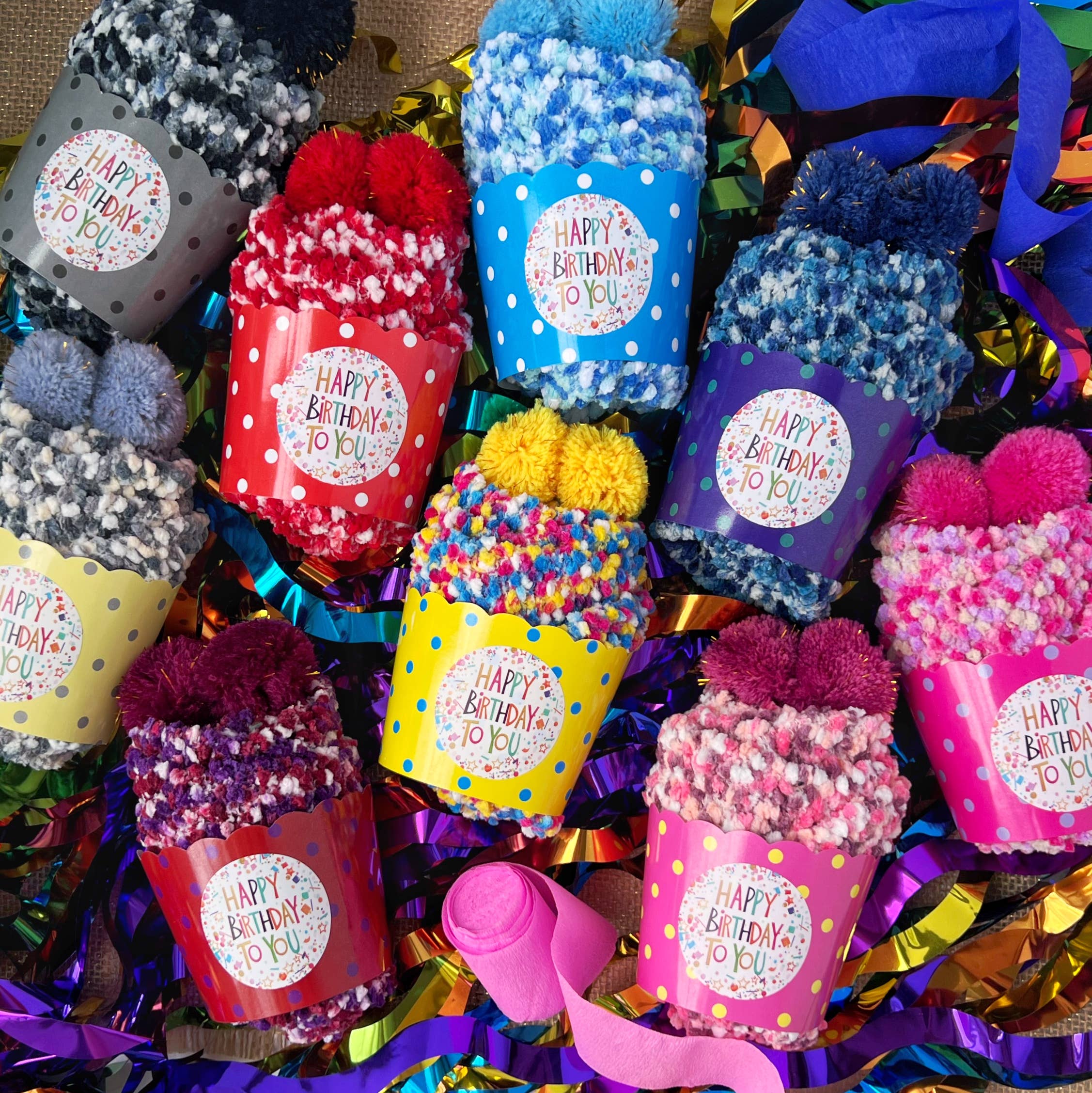 Happy Birthday Cupcake Socks - Novelty Cozy Birthday Gift