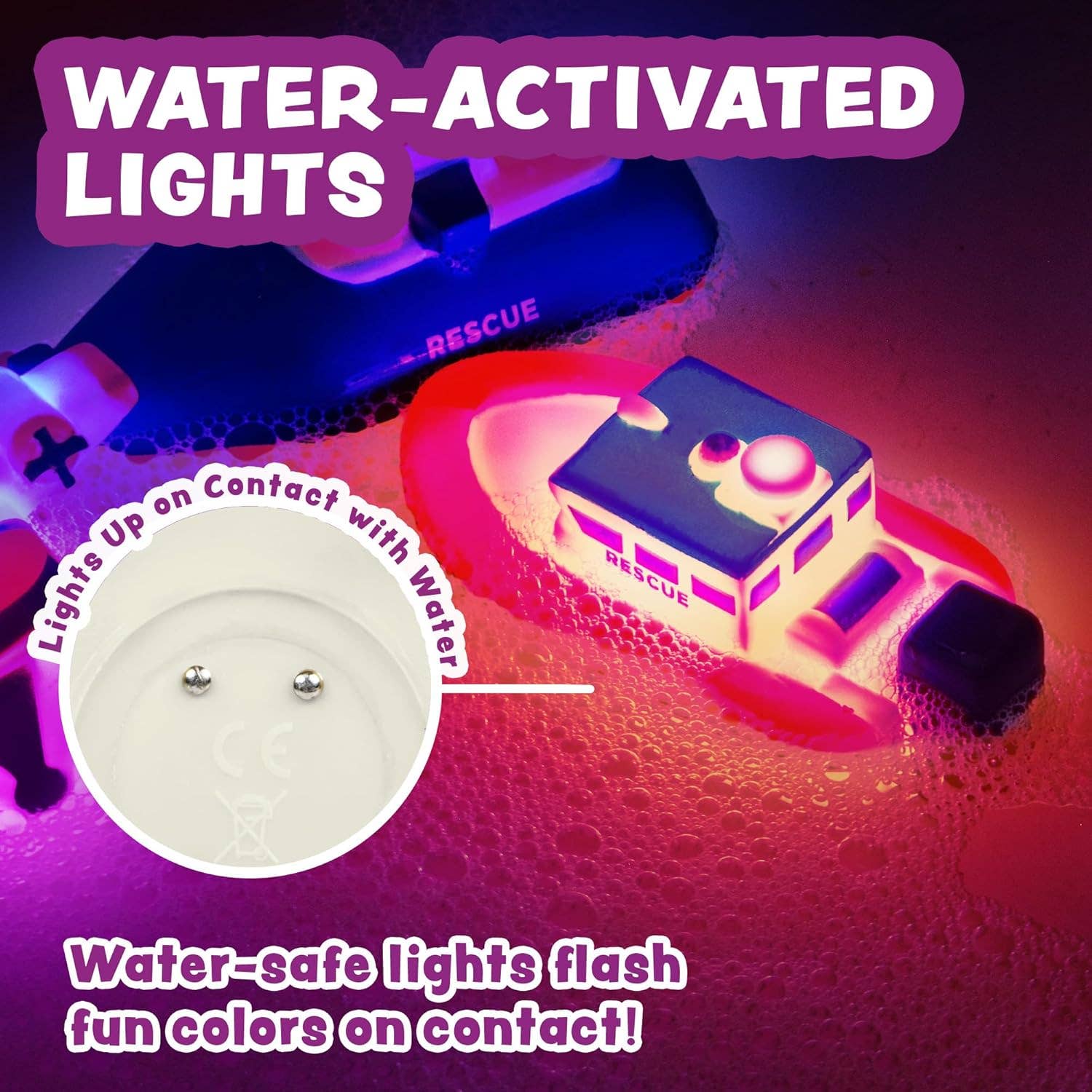 Tub Works® Ocean Rescue™ Vehicles Light Up Bath Toys, 6 Pack
