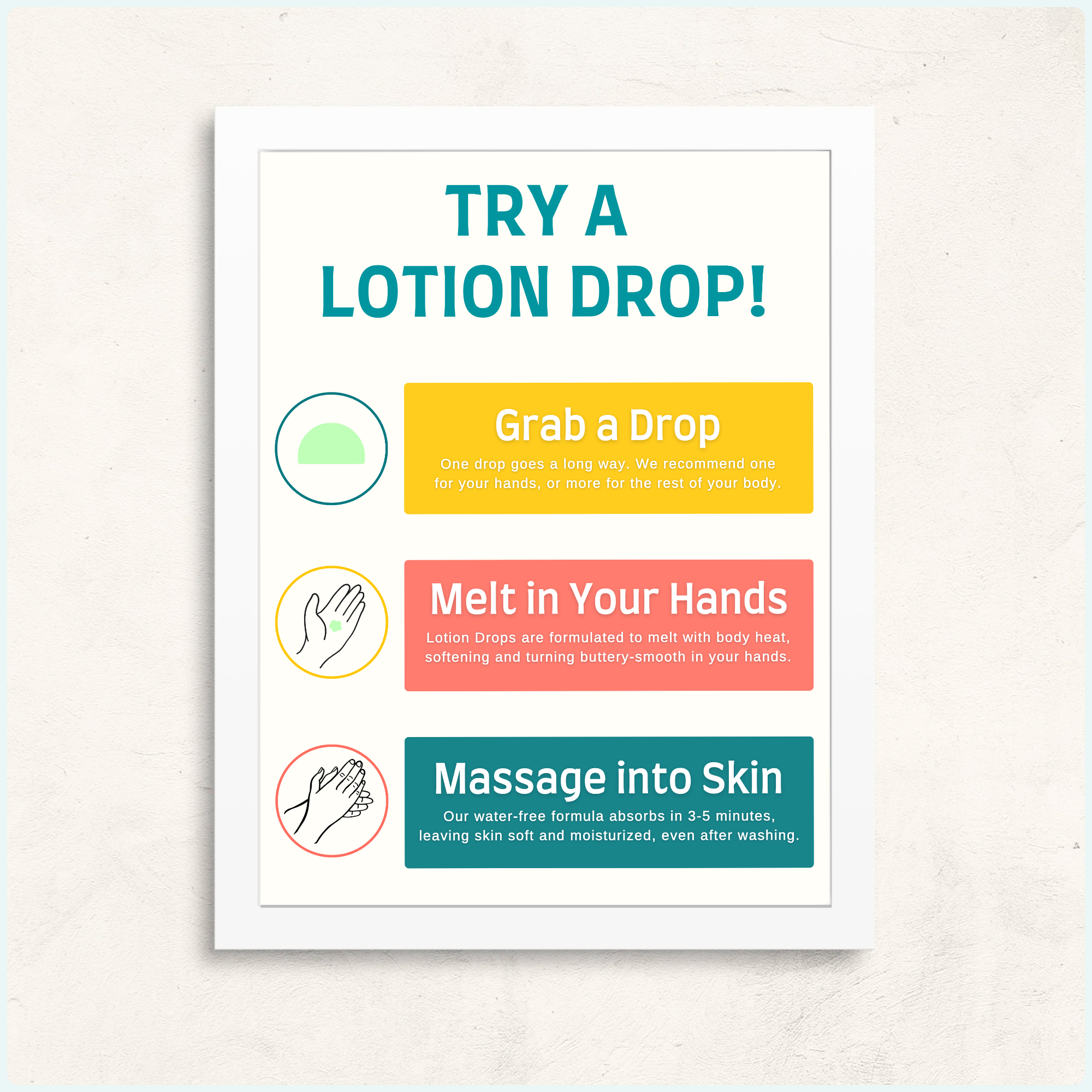 4x6 Frame "Try a Lotion Drop!"
