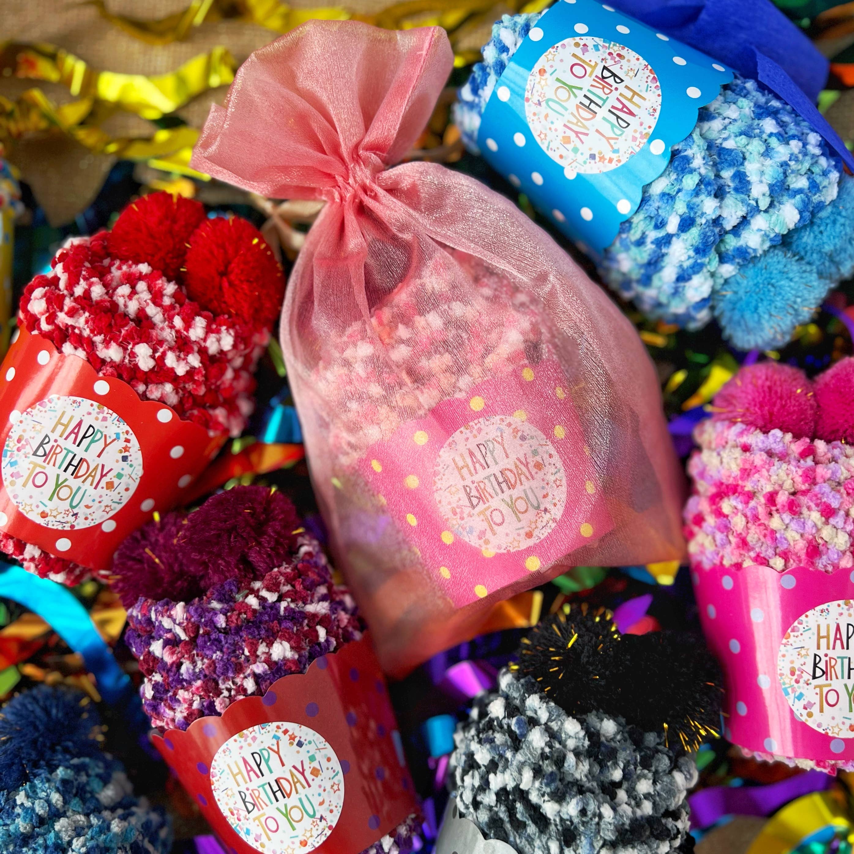 Happy Birthday Cupcake Socks - Novelty Cozy Birthday Gift