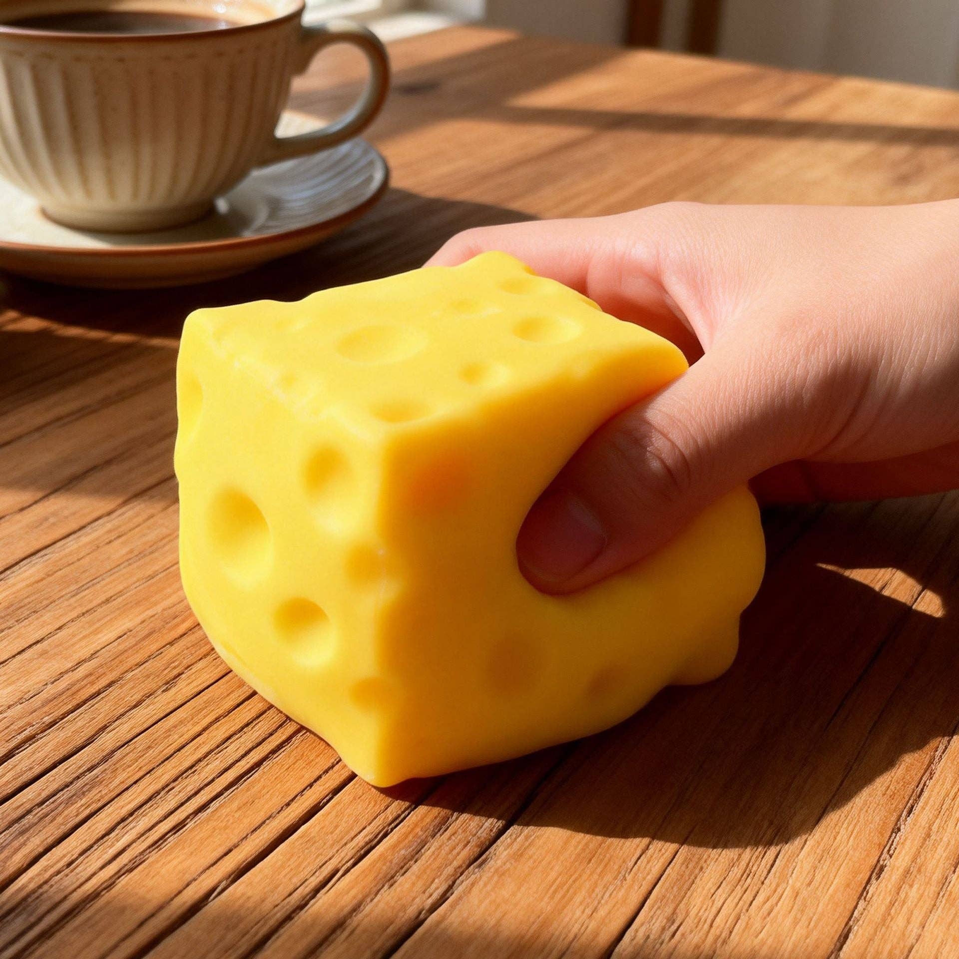 Slow Rise Realistic Cheese Squishy Stress Relief Toy