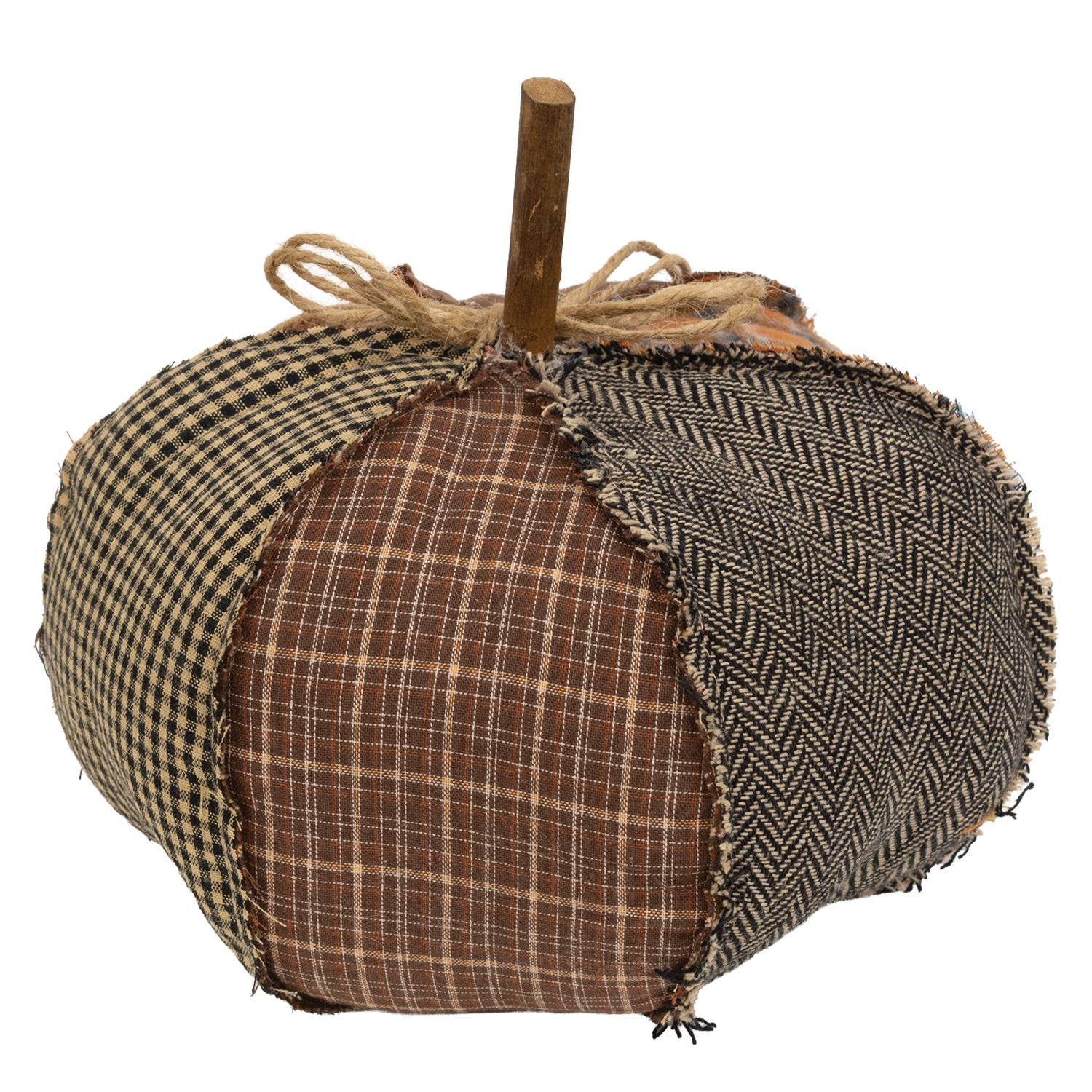 Stuffed Patchwork Pumpkin - 8"H