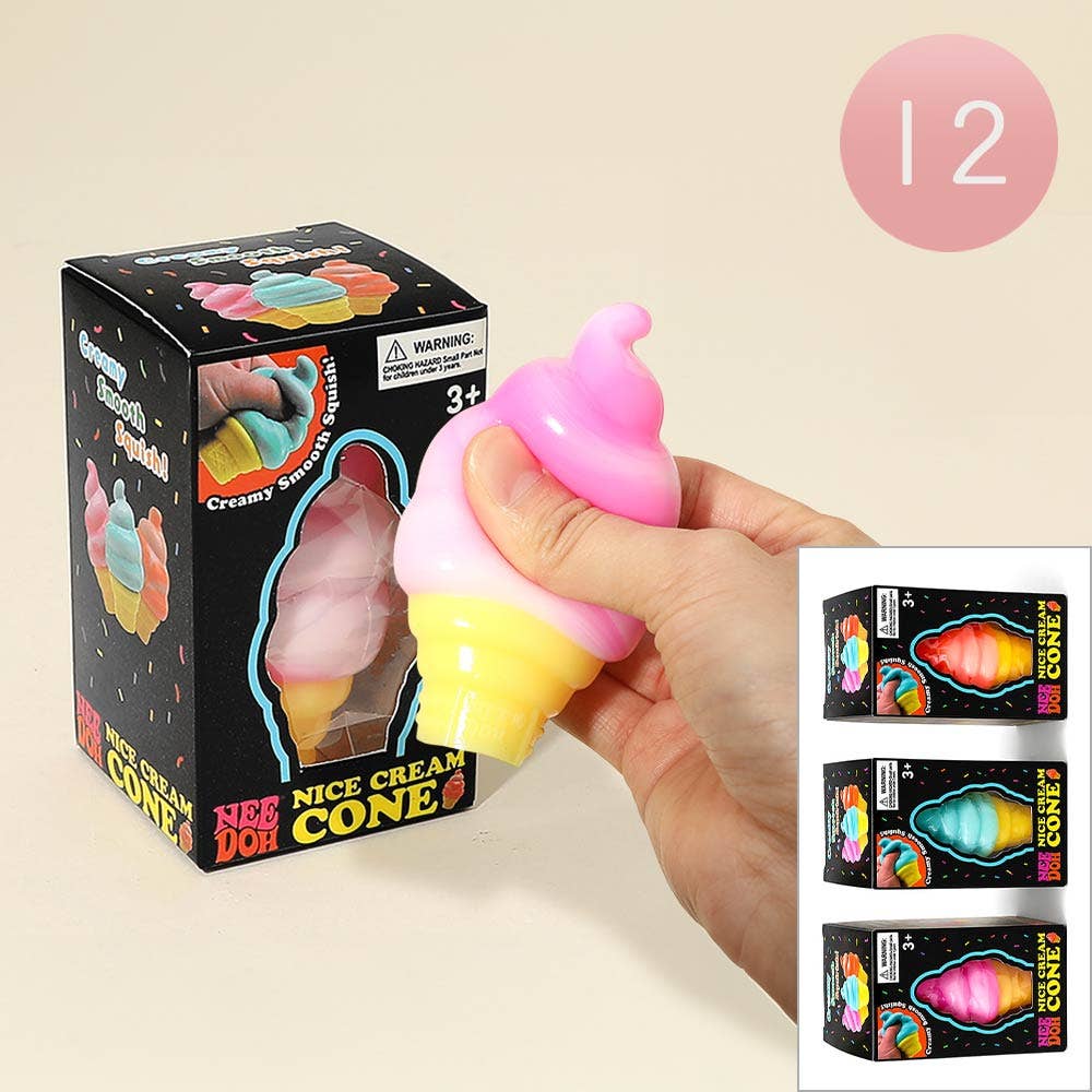 12PCS -No Brand Ice Cream Cone Squishy Stress Relief Toy