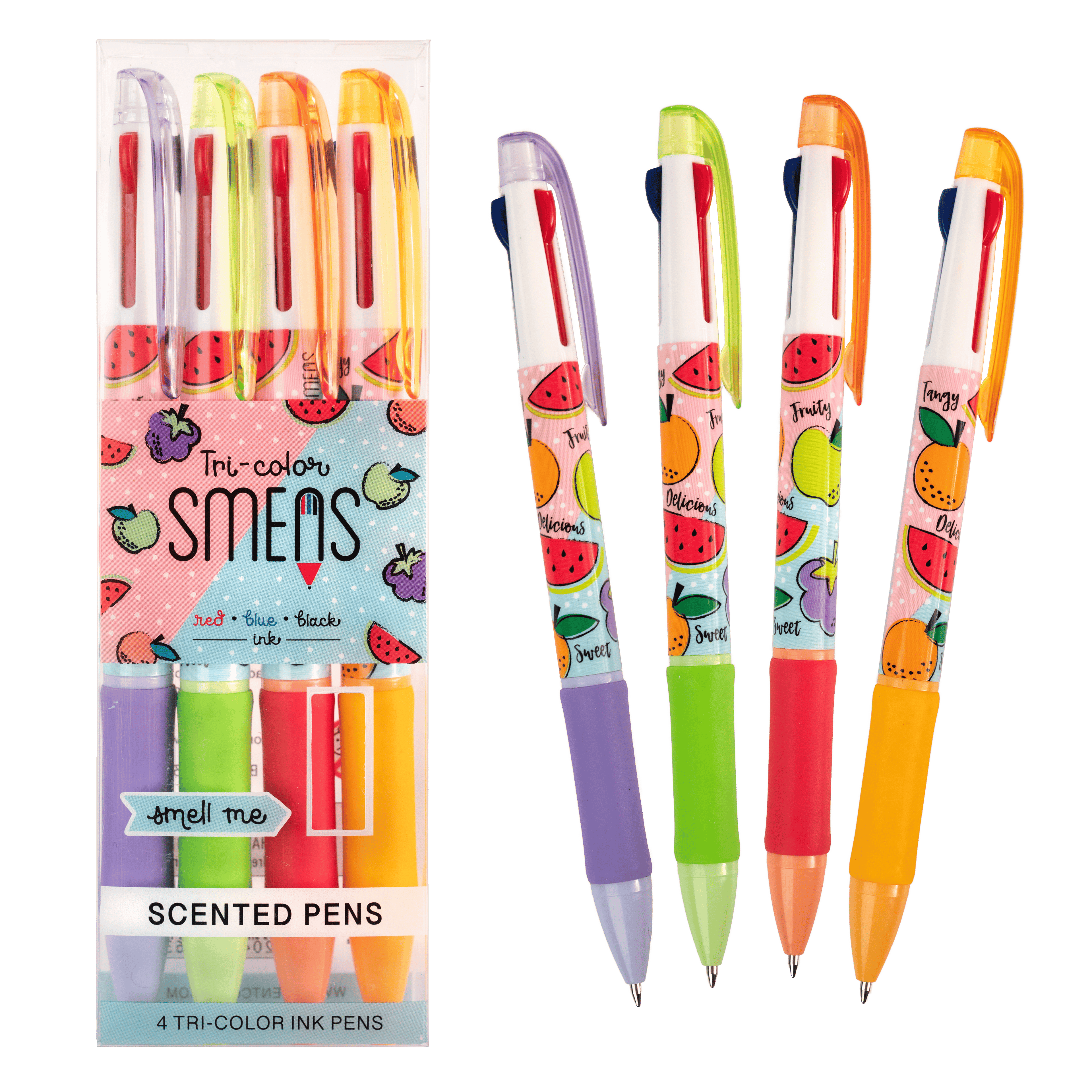 Tri-Color Smens - Scented Pens - 4 Count. No Counter Display