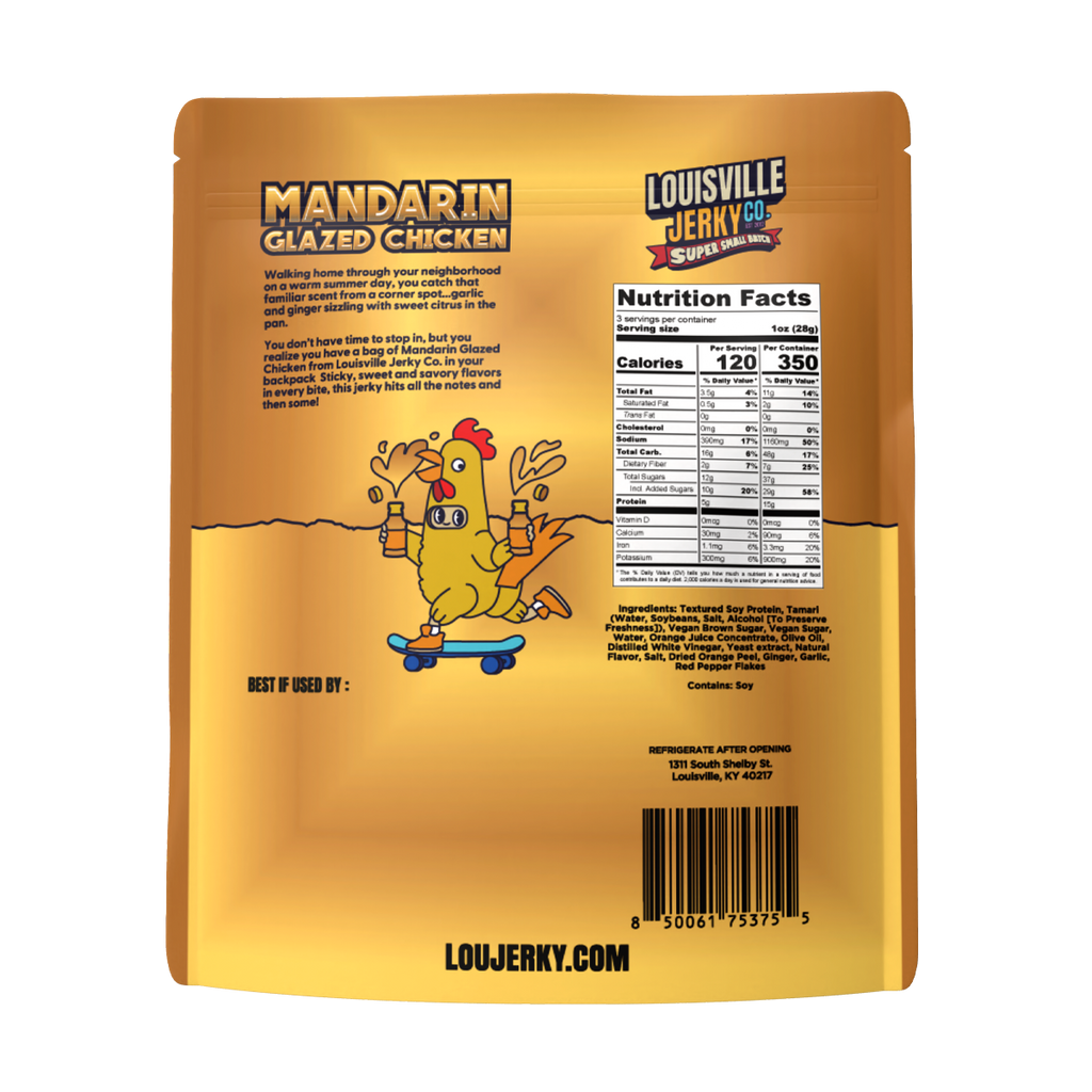 Vegan & Plant Based Small Batch Mandarin Glazed Jerky 3 oz