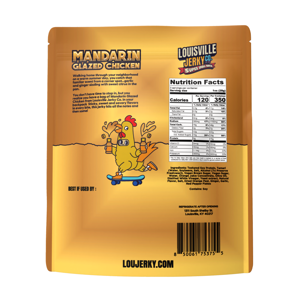 Vegan & Plant Based Small Batch Mandarin Glazed Jerky 3 oz