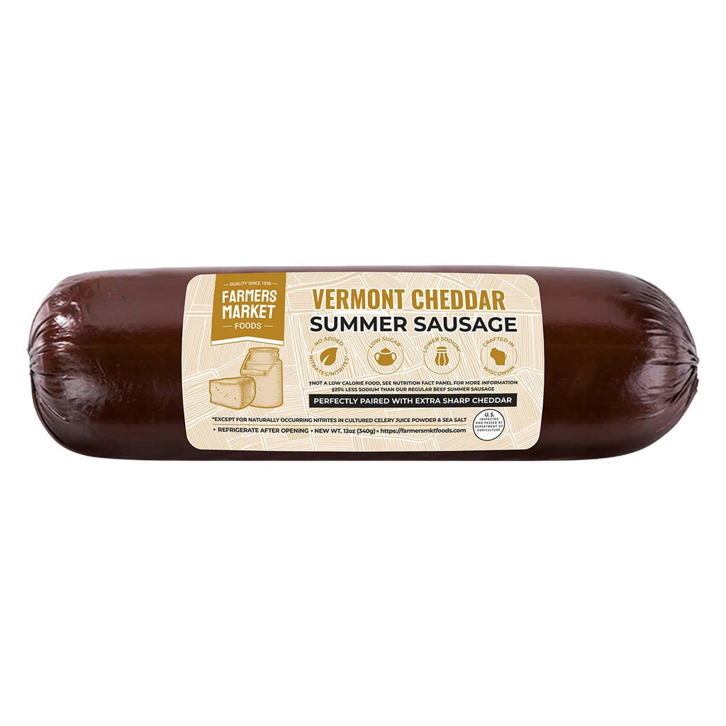 No Nitrate/Nitrite Vermont Cheddar Summer Sausage 12oz