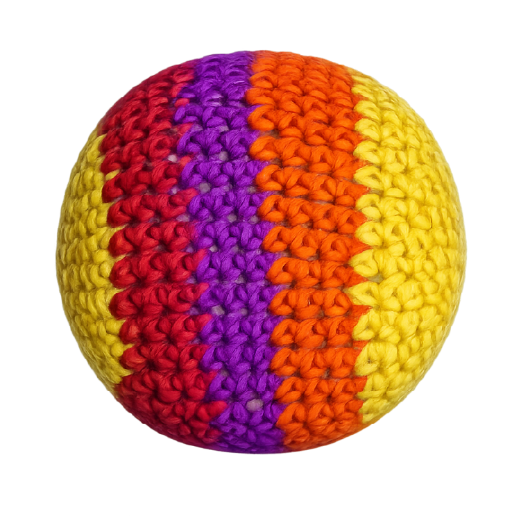 Extreme Retro Hand-Knitted Kick Pouch Footbag - 12/Display