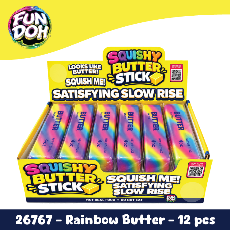 Fun Doh Rainbow Butter Slow Rise Squishy - 12/Display