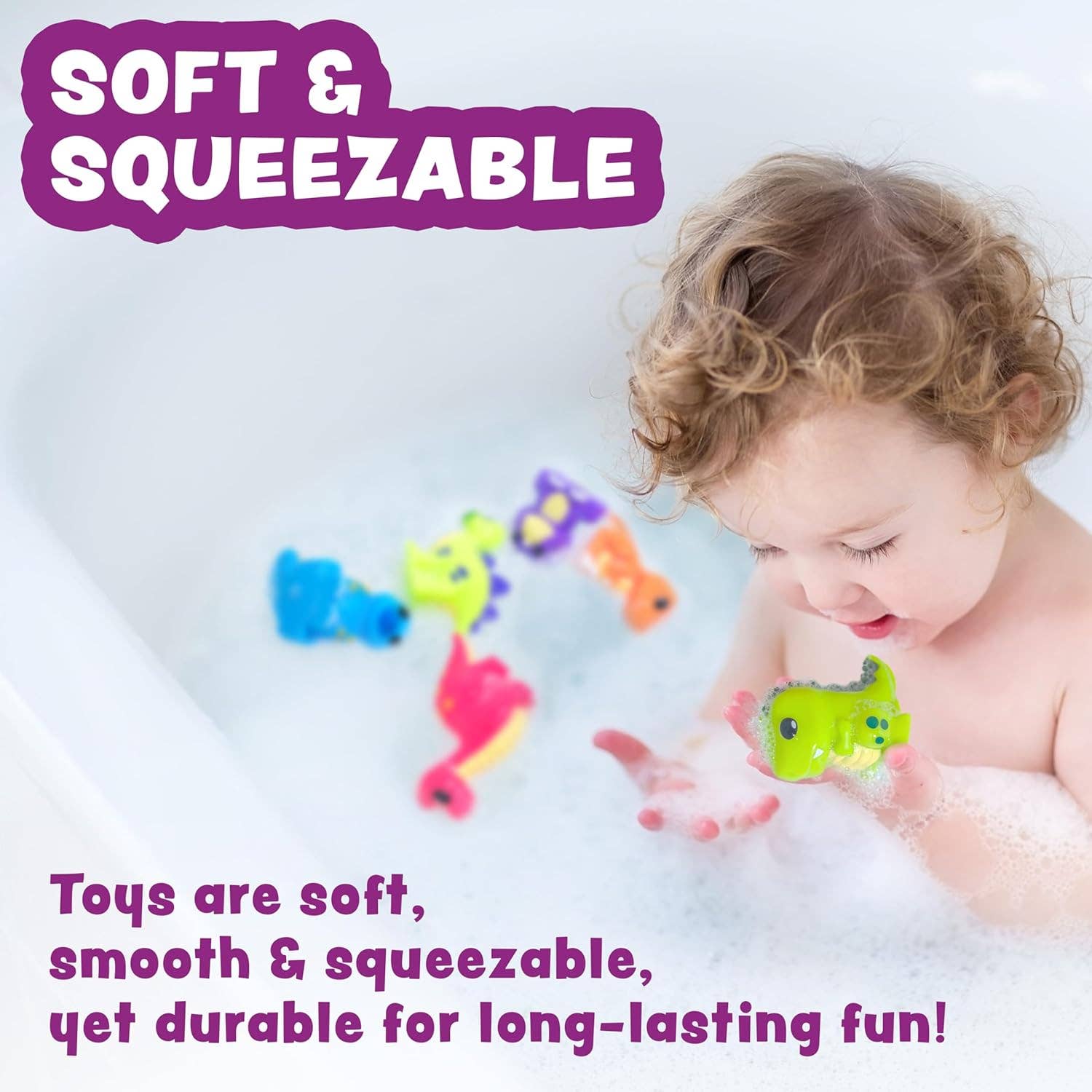 Tub Works® Dinosaur Mold Free Bath Toys, 6 Pack