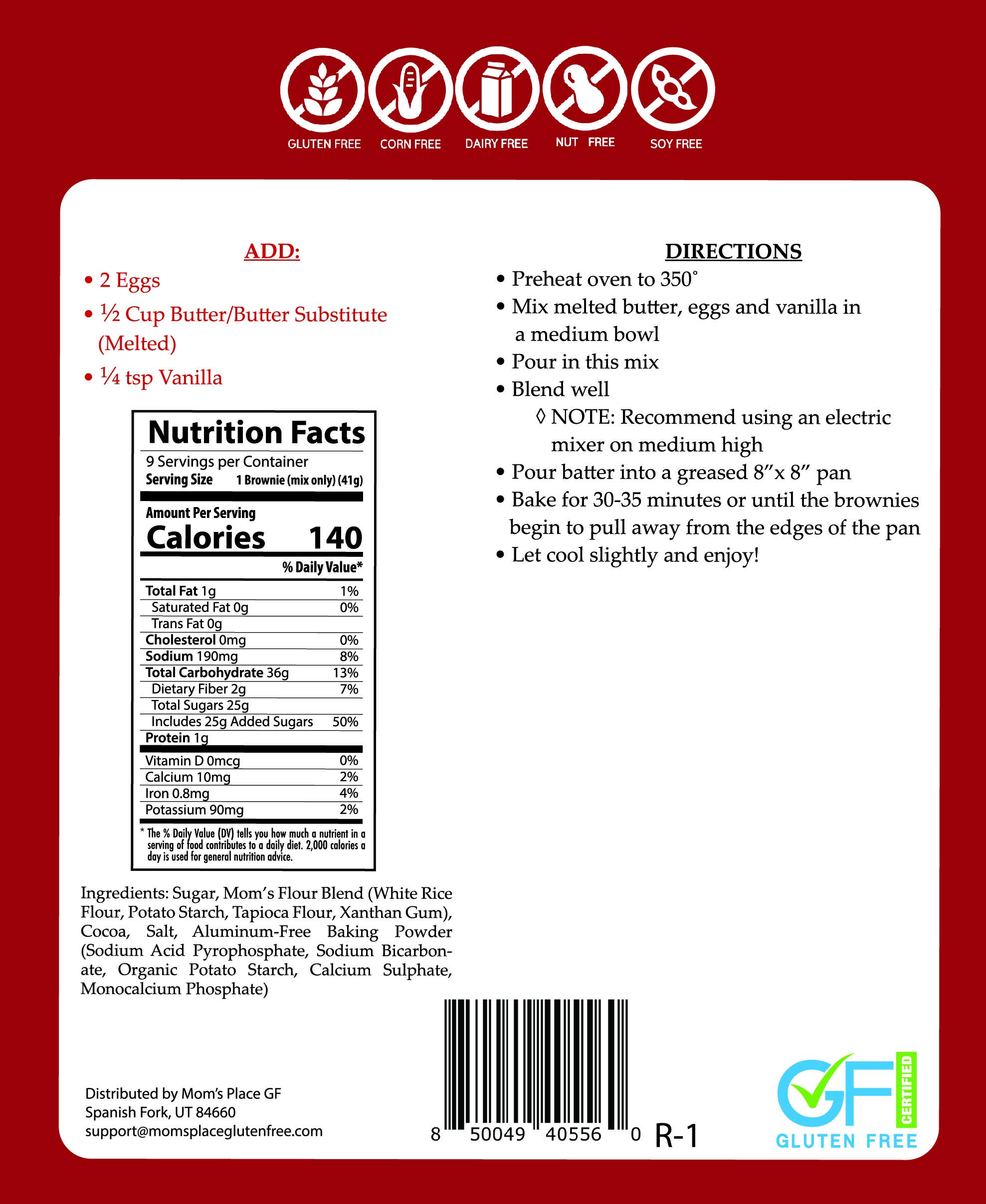 Mom's Best Gluten-Free Brownie Mix