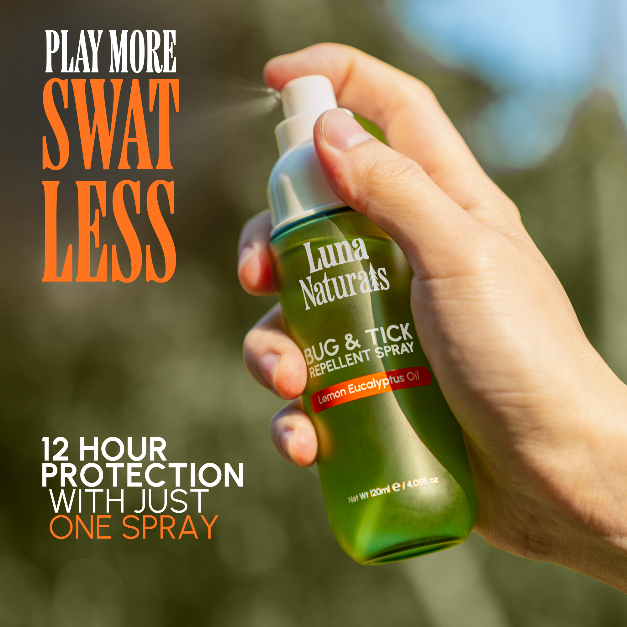 Bug & Tick Repellent Spray | Lemon & Eucalyptus Oil | 120ml