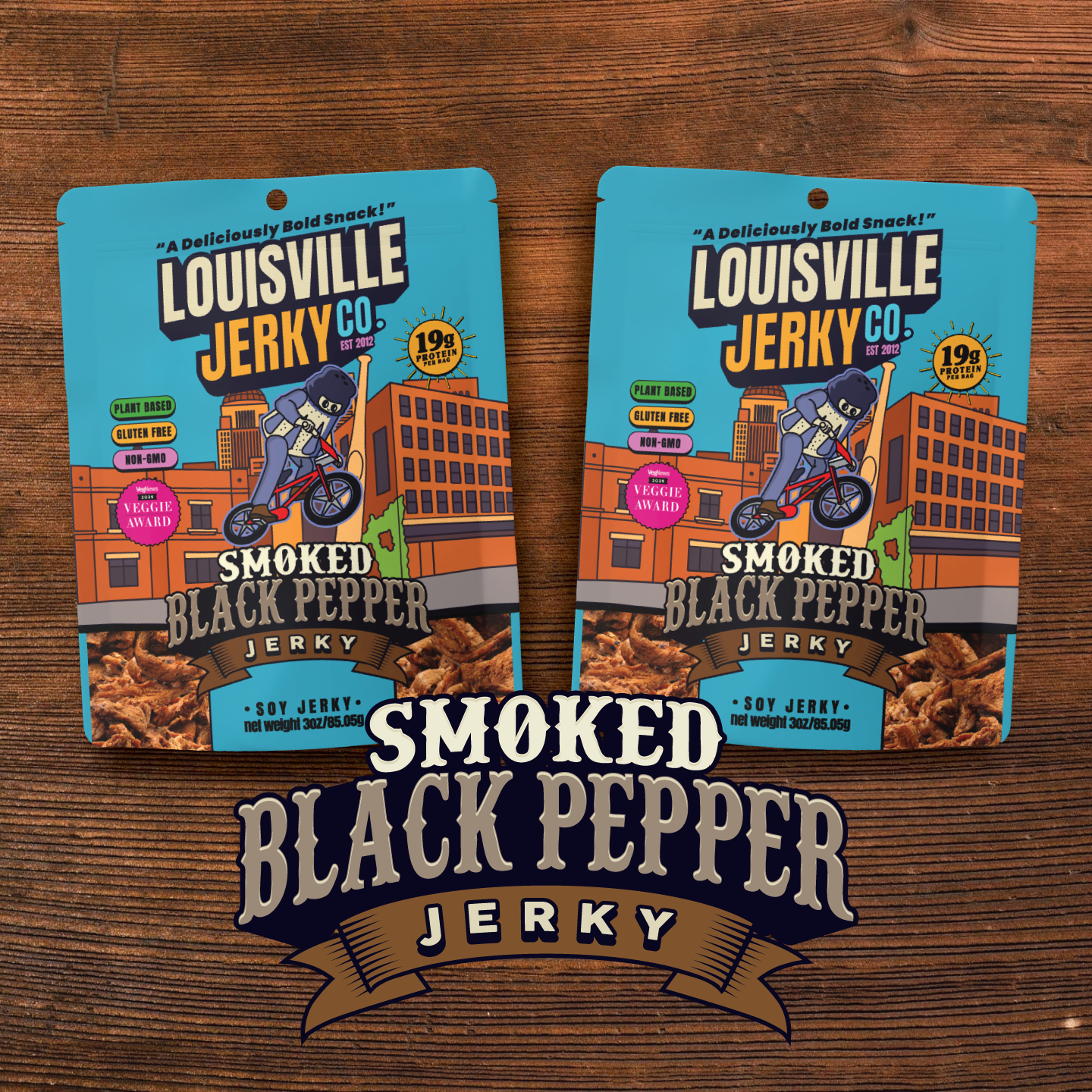 Vegan & Plant Based Smoked Black Pepper Jerky 3 oz