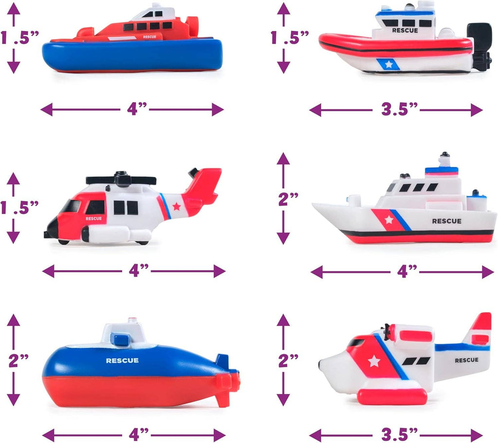 Tub Works® Ocean Rescue™ Vehicles Light Up Bath Toys, 6 Pack