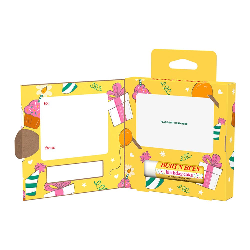 Birthday Cake Lip Balm + Gift Card Holder Blister Box