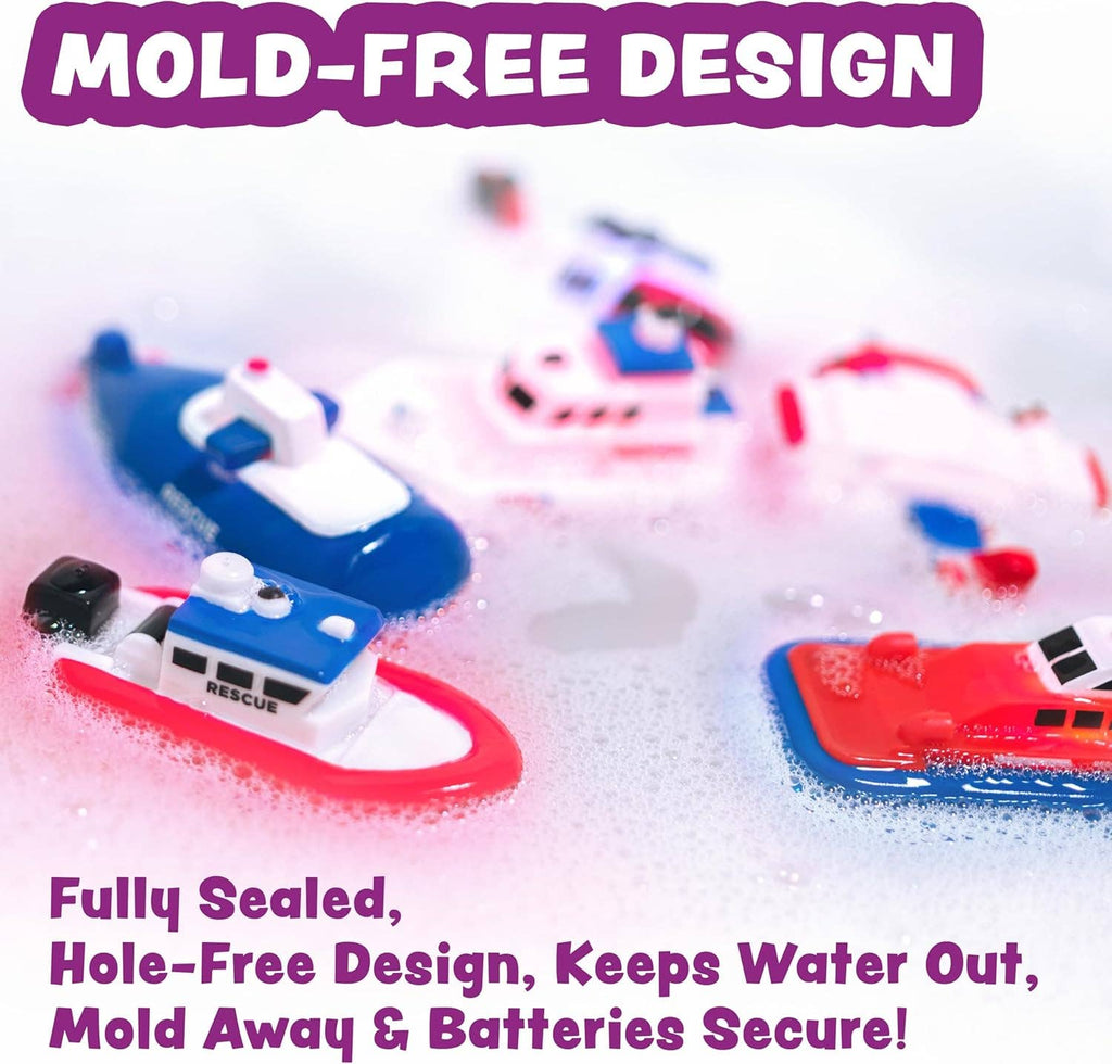 Tub Works® Ocean Rescue™ Vehicles Light Up Bath Toys, 6 Pack