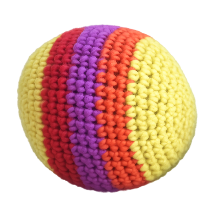 Extreme Retro Hand-Knitted Kick Pouch Footbag - 12/Display
