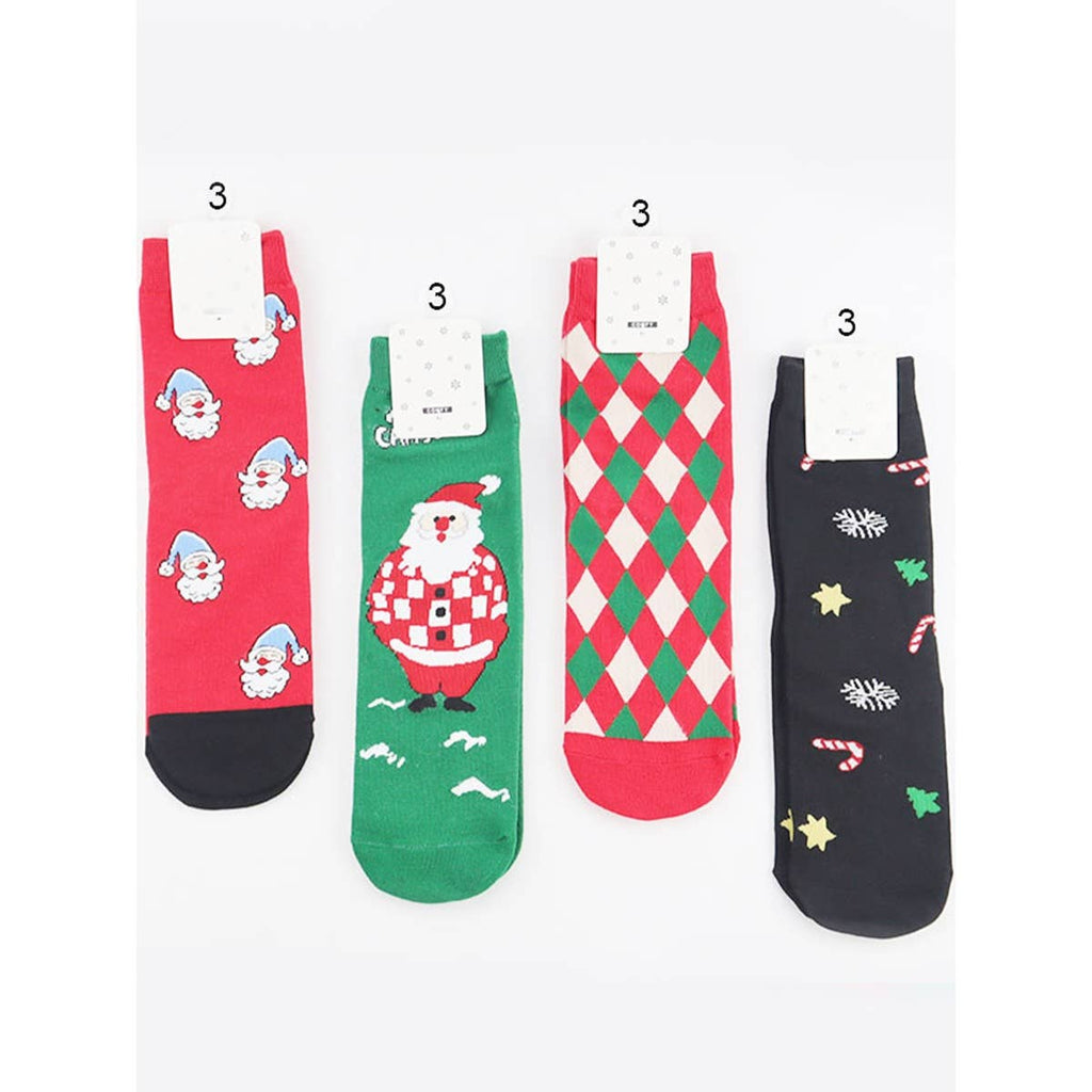 4 Kinds Assorted Christmas Theme Socks