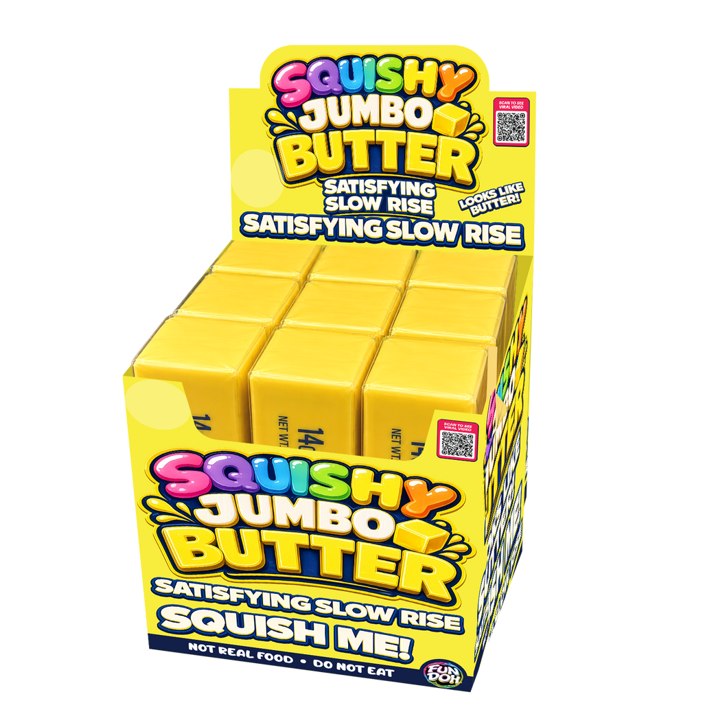 Fun Doh 10" JUMBO Butter Squish Slow Rise Toy- 9/Display