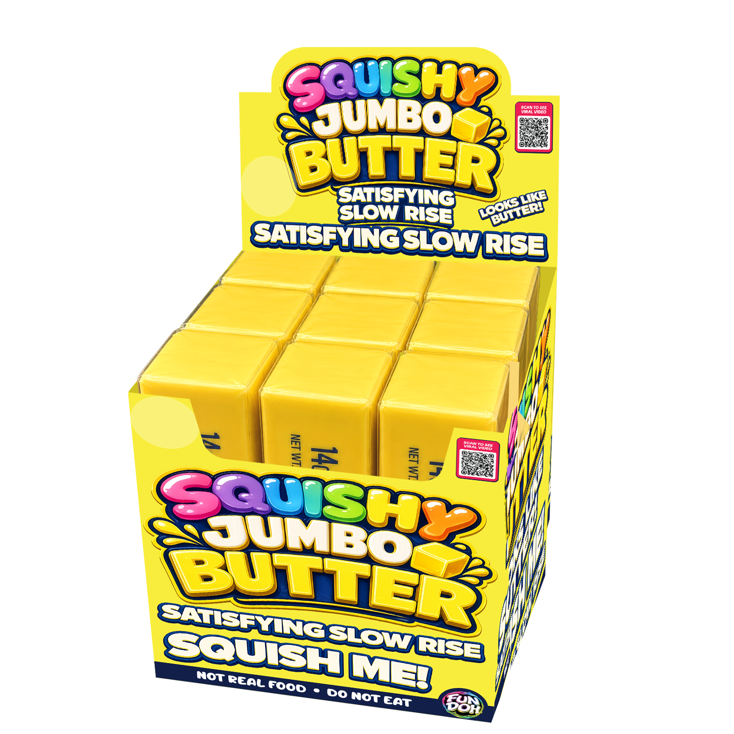 Fun Doh 10" JUMBO Butter Squish Slow Rise Toy- 9/Display