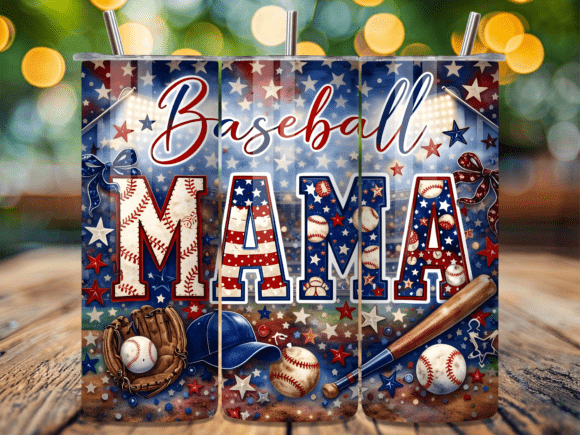Baseball mama tumbler